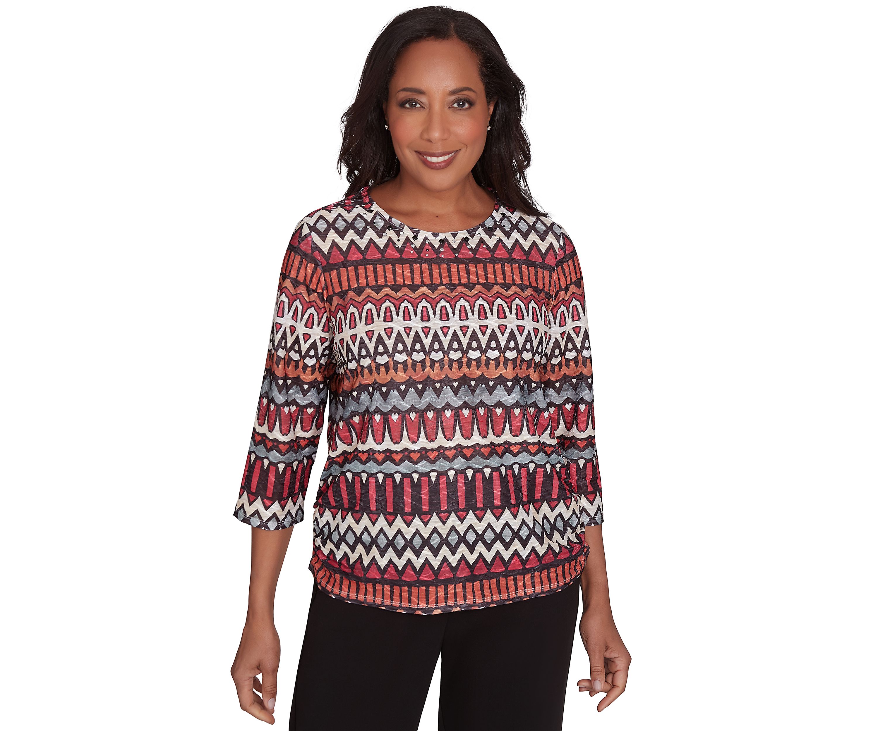 Womens Runway Ready Geometric Biadere Top