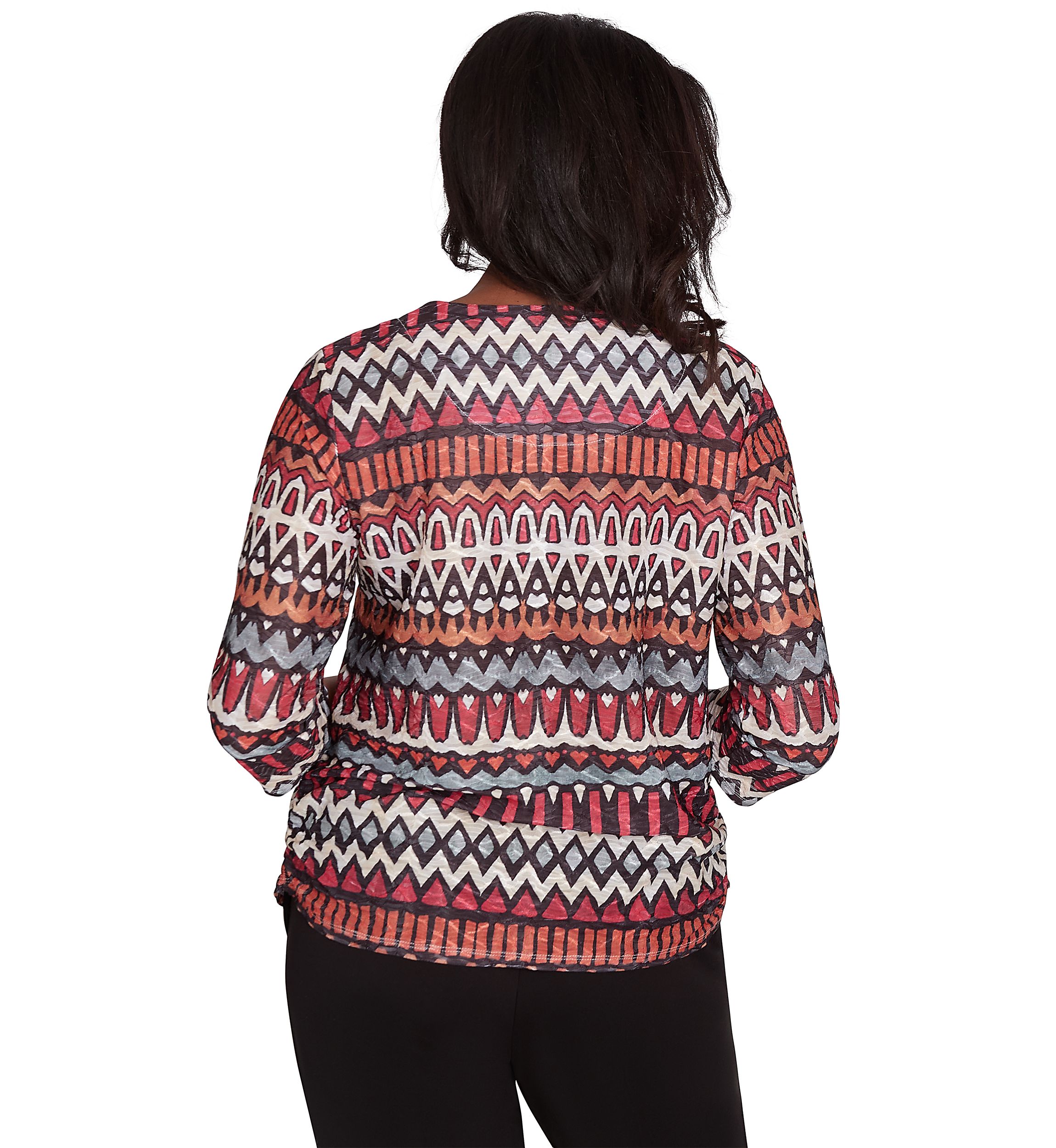 Womens Runway Ready Geometric Biadere Top