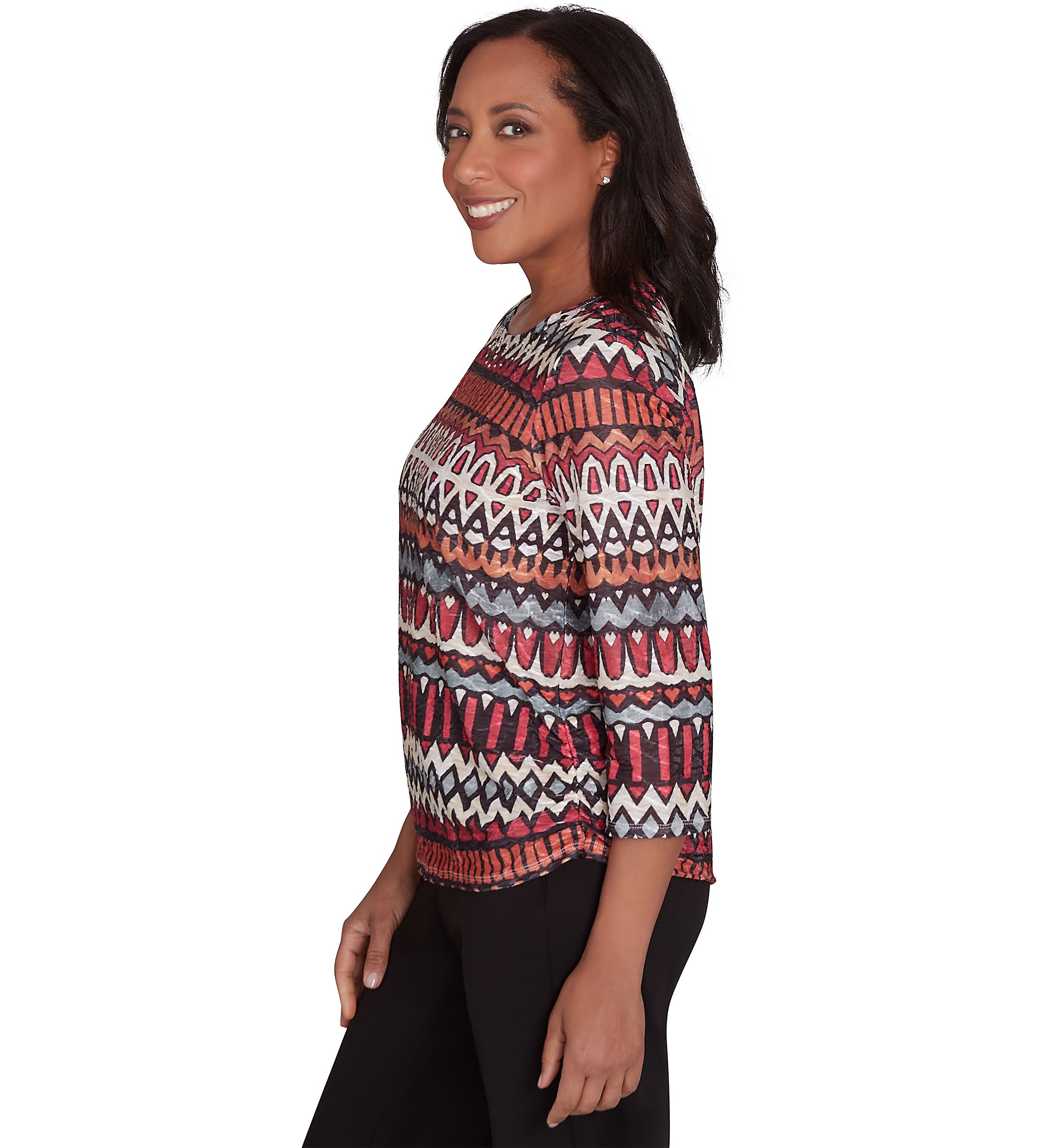 Womens Runway Ready Geometric Biadere Top