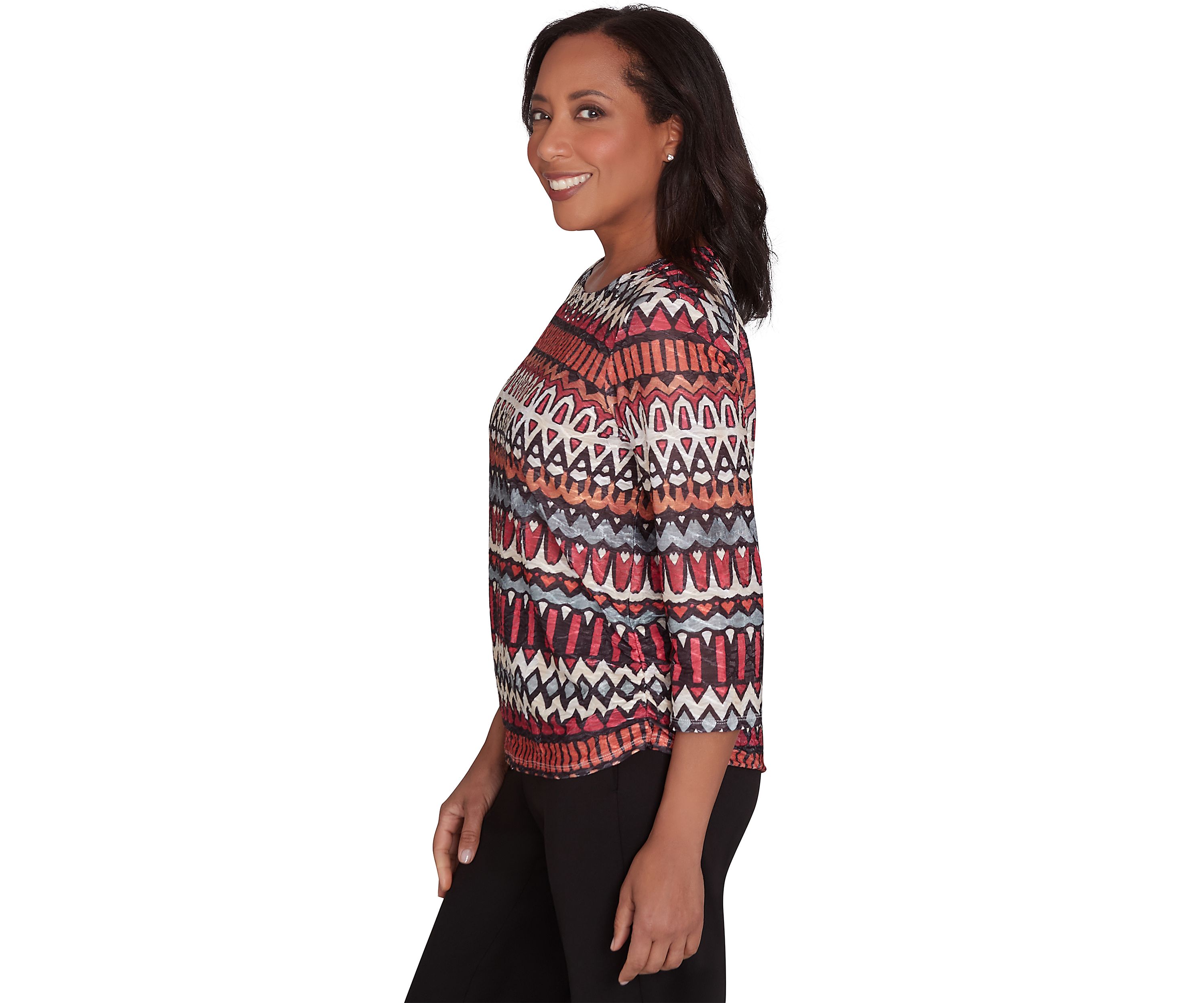 Womens Runway Ready Geometric Biadere Top