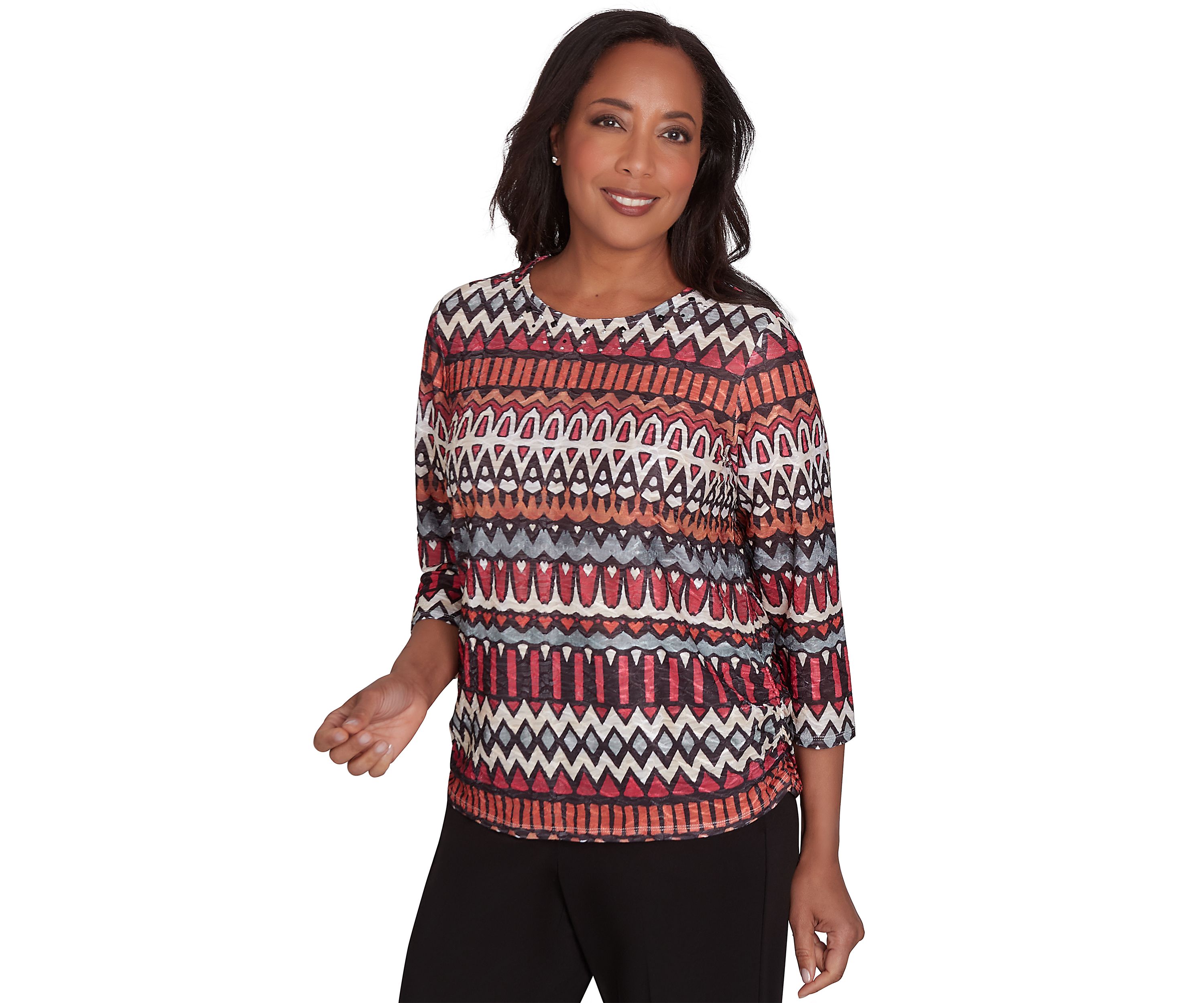 Womens Runway Ready Geometric Biadere Top