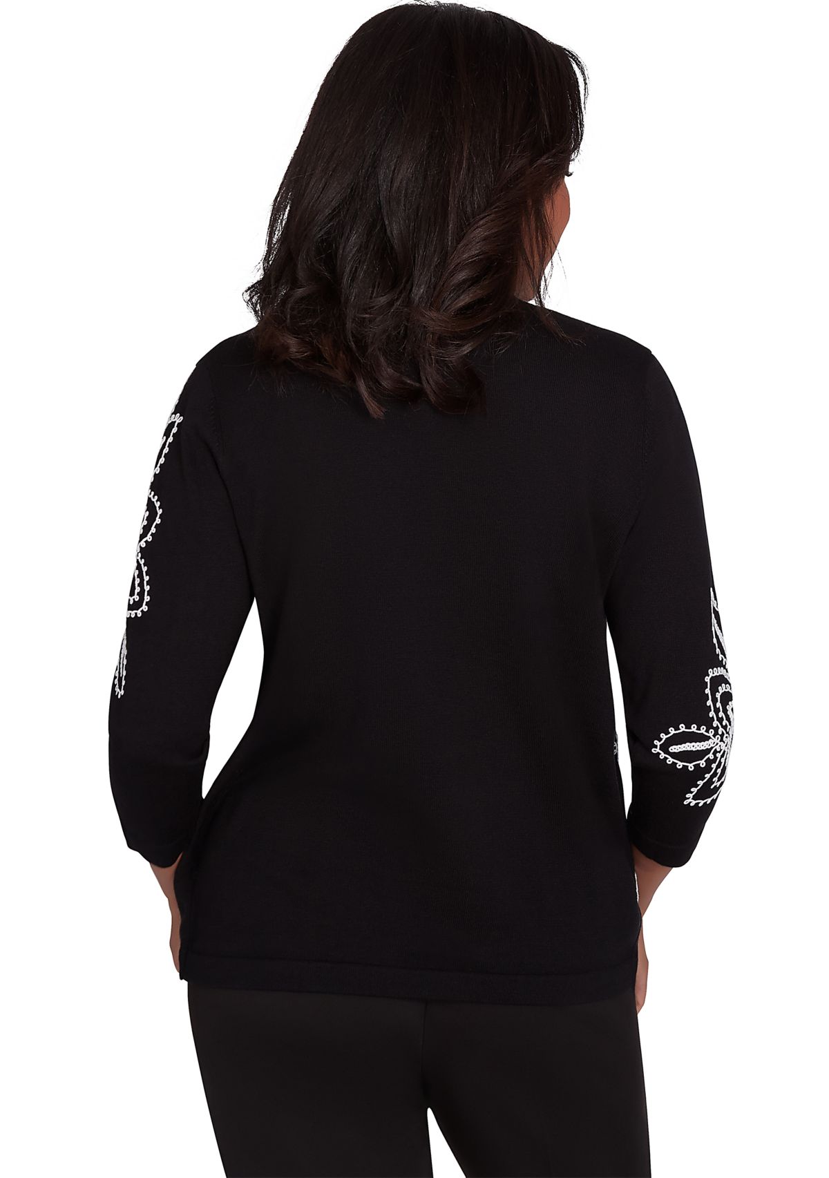 Womens Runway Ready Embroidered Outer Two in One Top