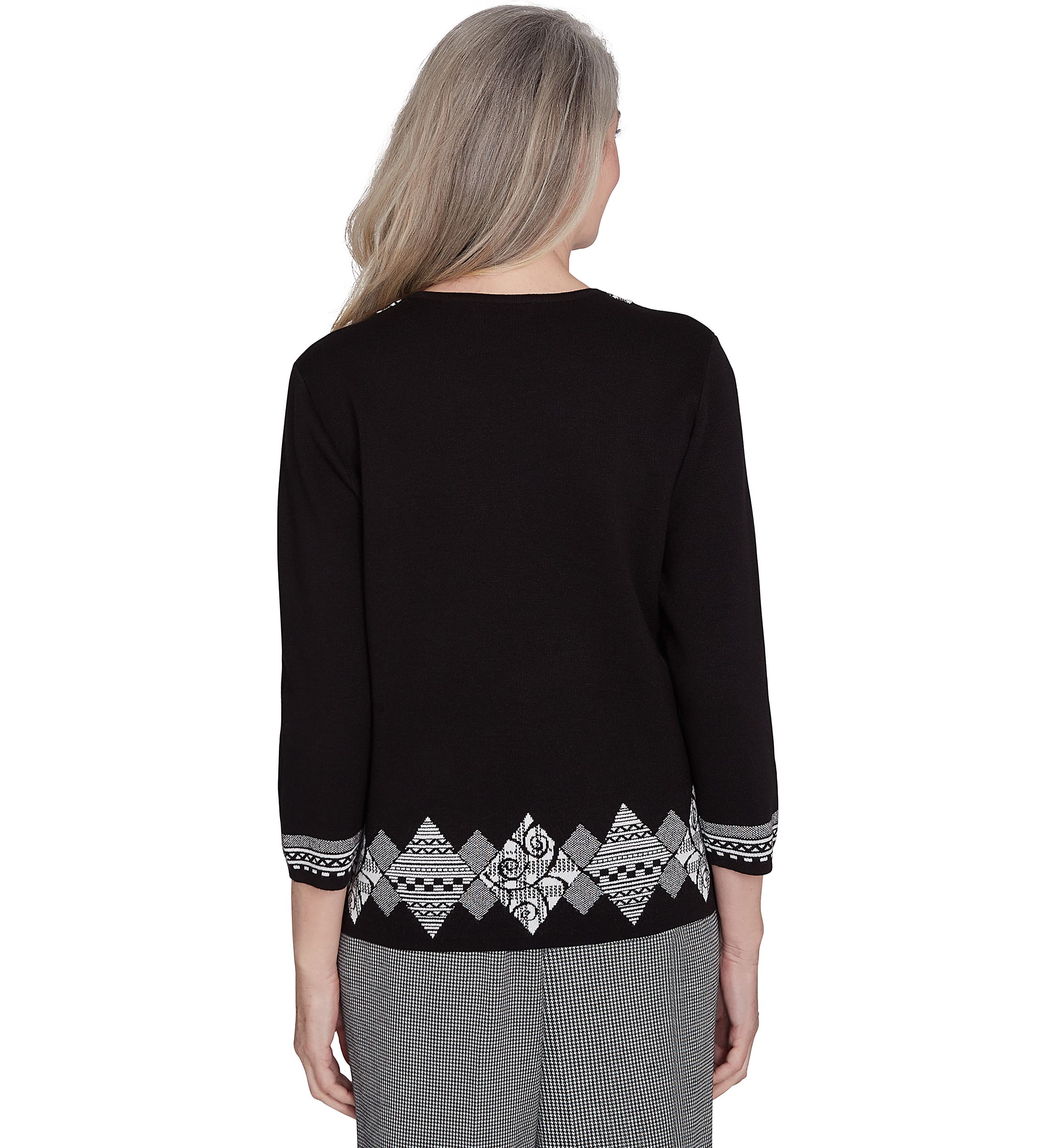Womens Runway Ready Diamond Border Top