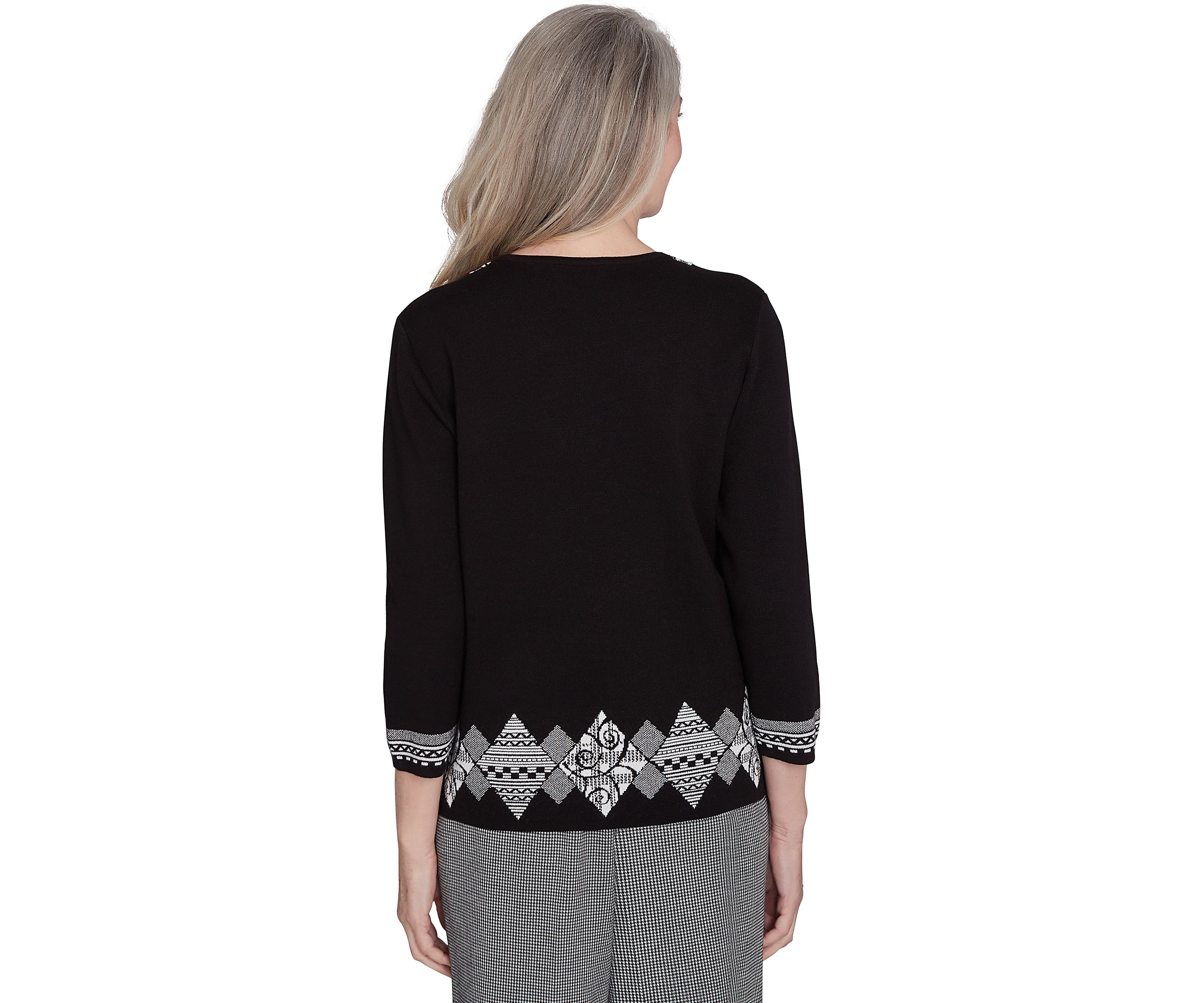 Womens Runway Ready Diamond Border Top