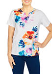 Womens Floral Knit Top 