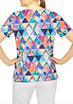 Womens Calypso Kaleidoscope Diamond Knit Top 