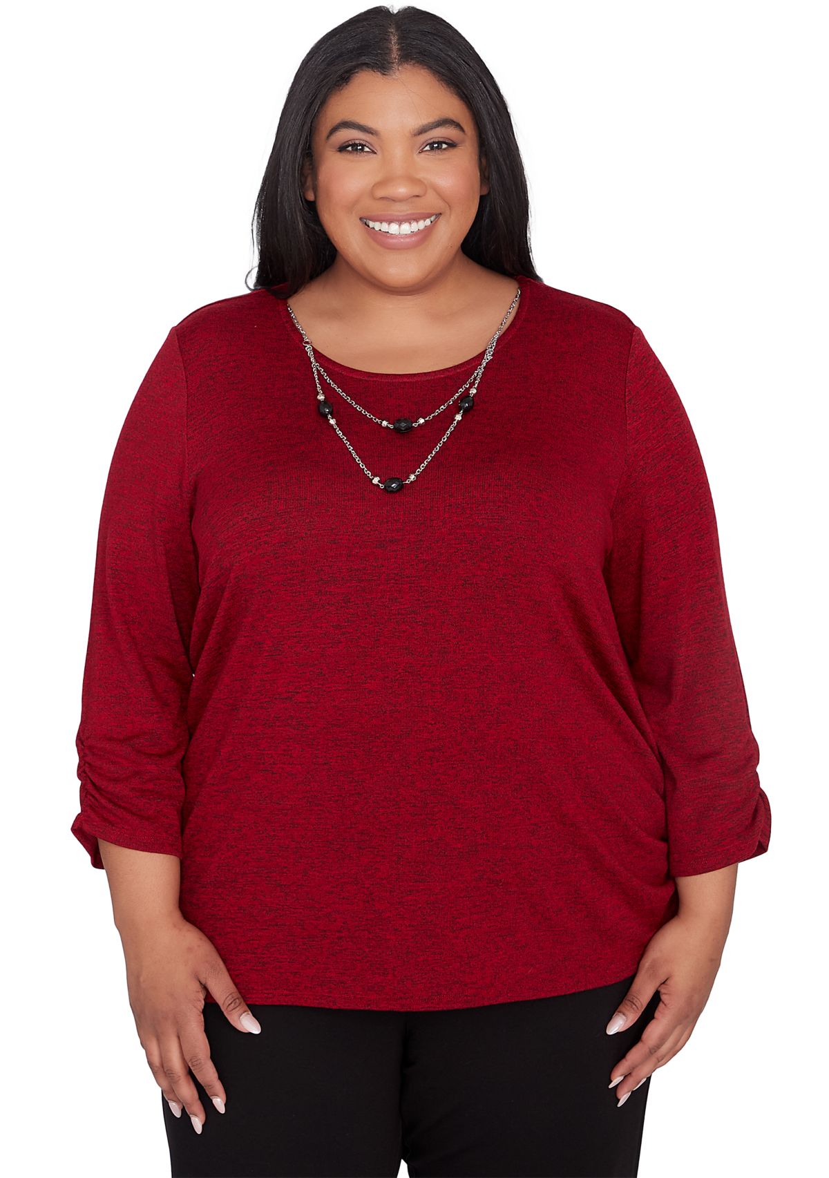 Plus Size Runway Ready Melange with Side Tie Top
