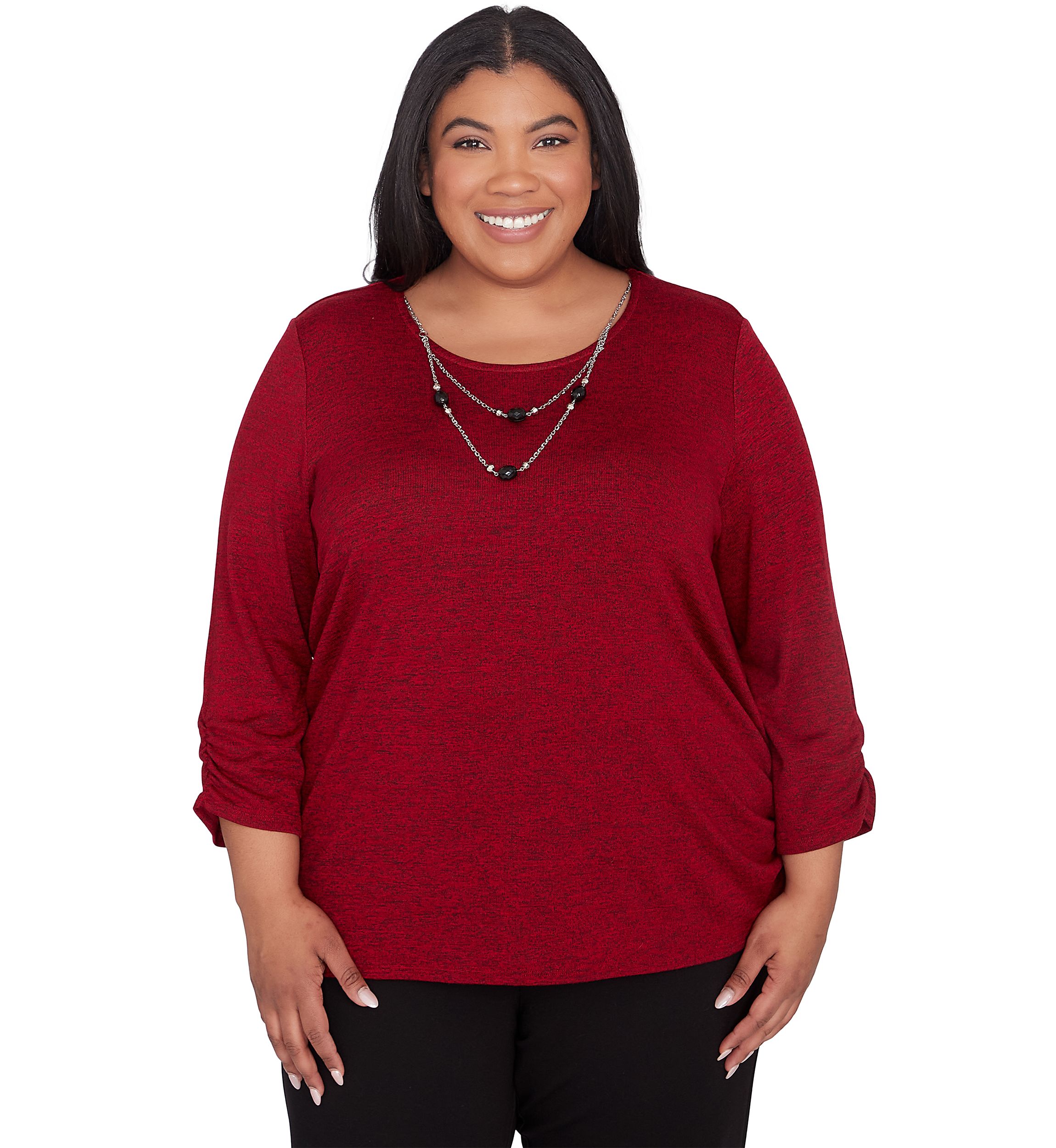 Plus Size Runway Ready Melange with Side Tie Top