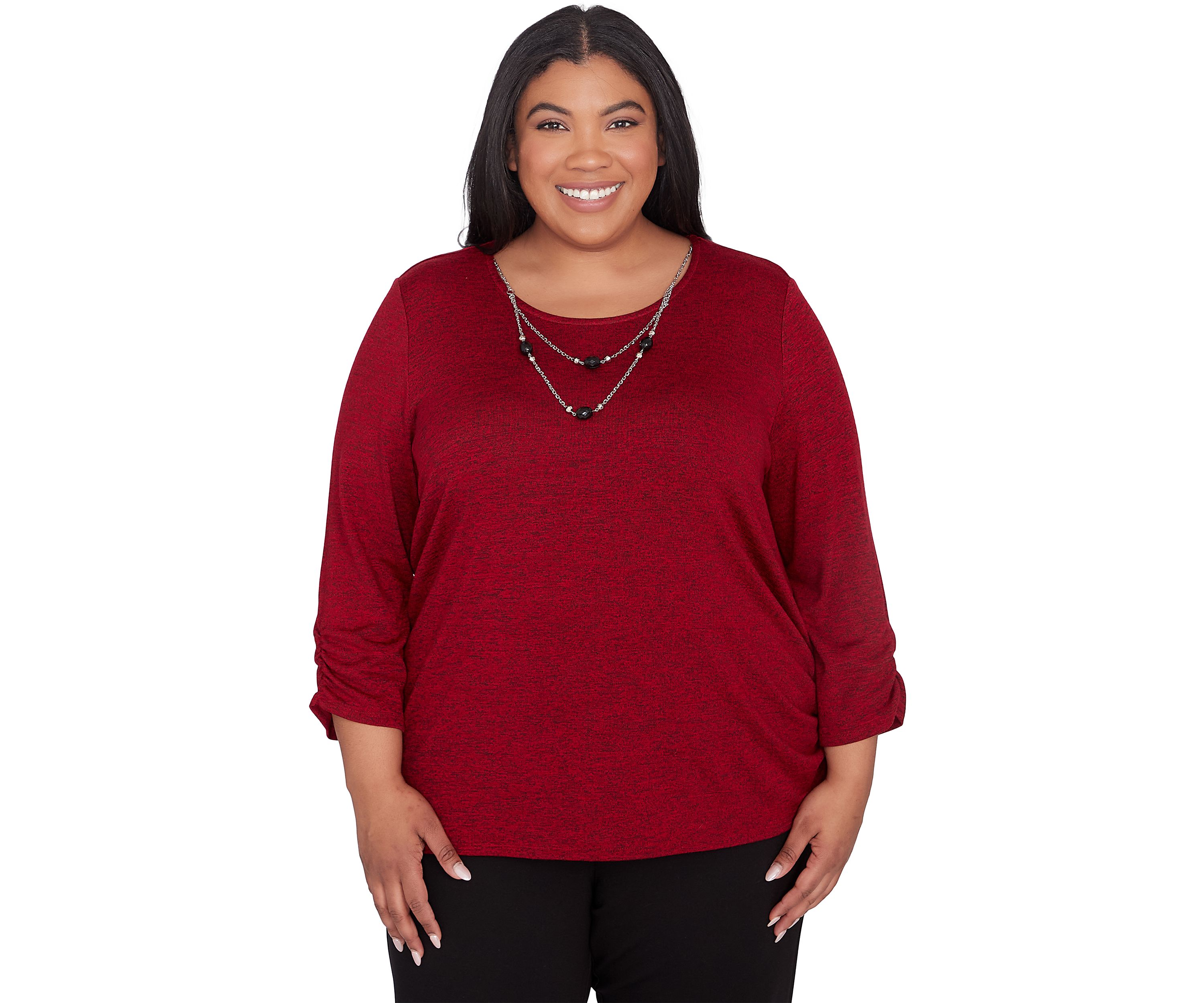 Plus Size Runway Ready Melange with Side Tie Top