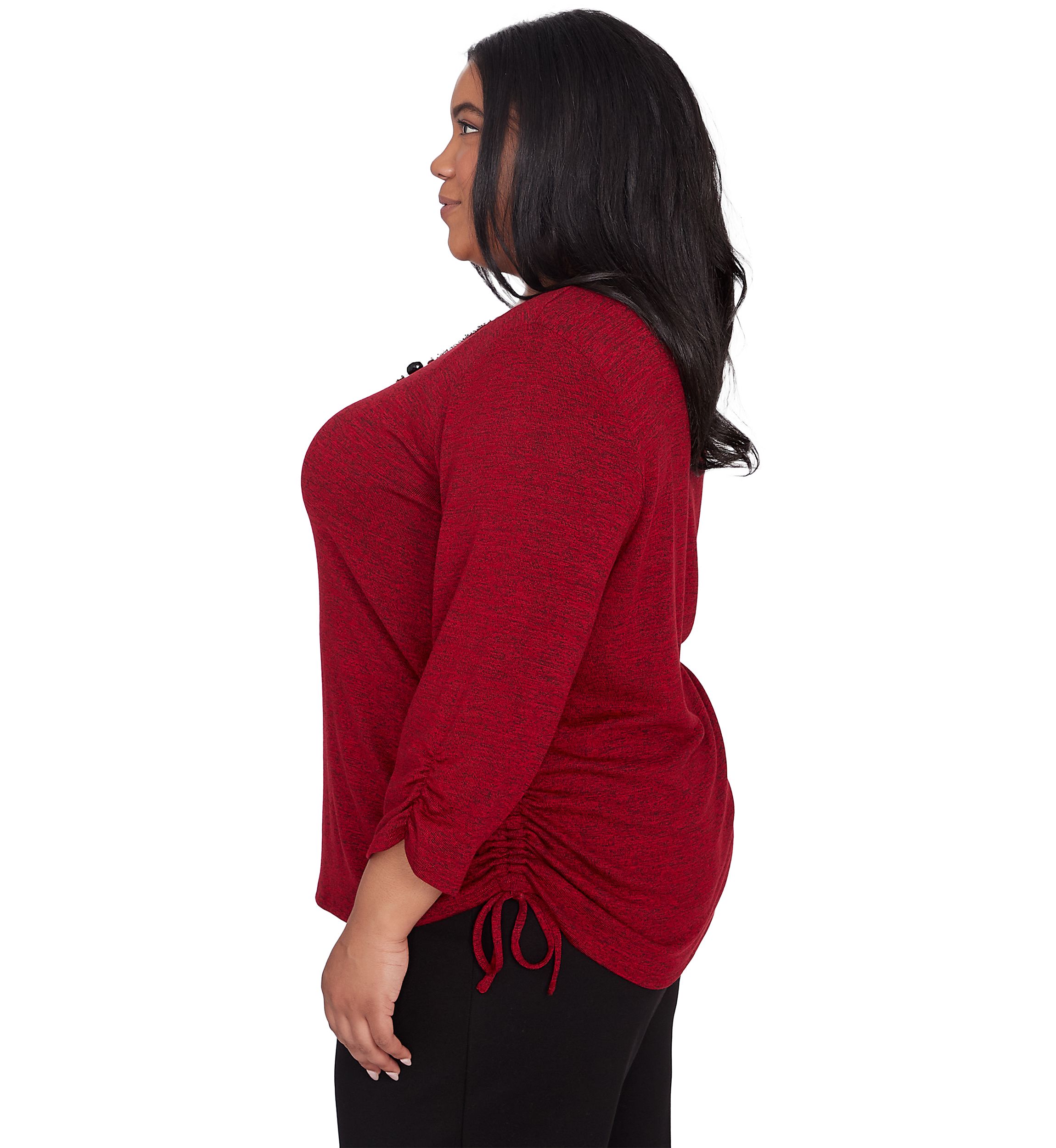 Plus Size Runway Ready Melange with Side Tie Top
