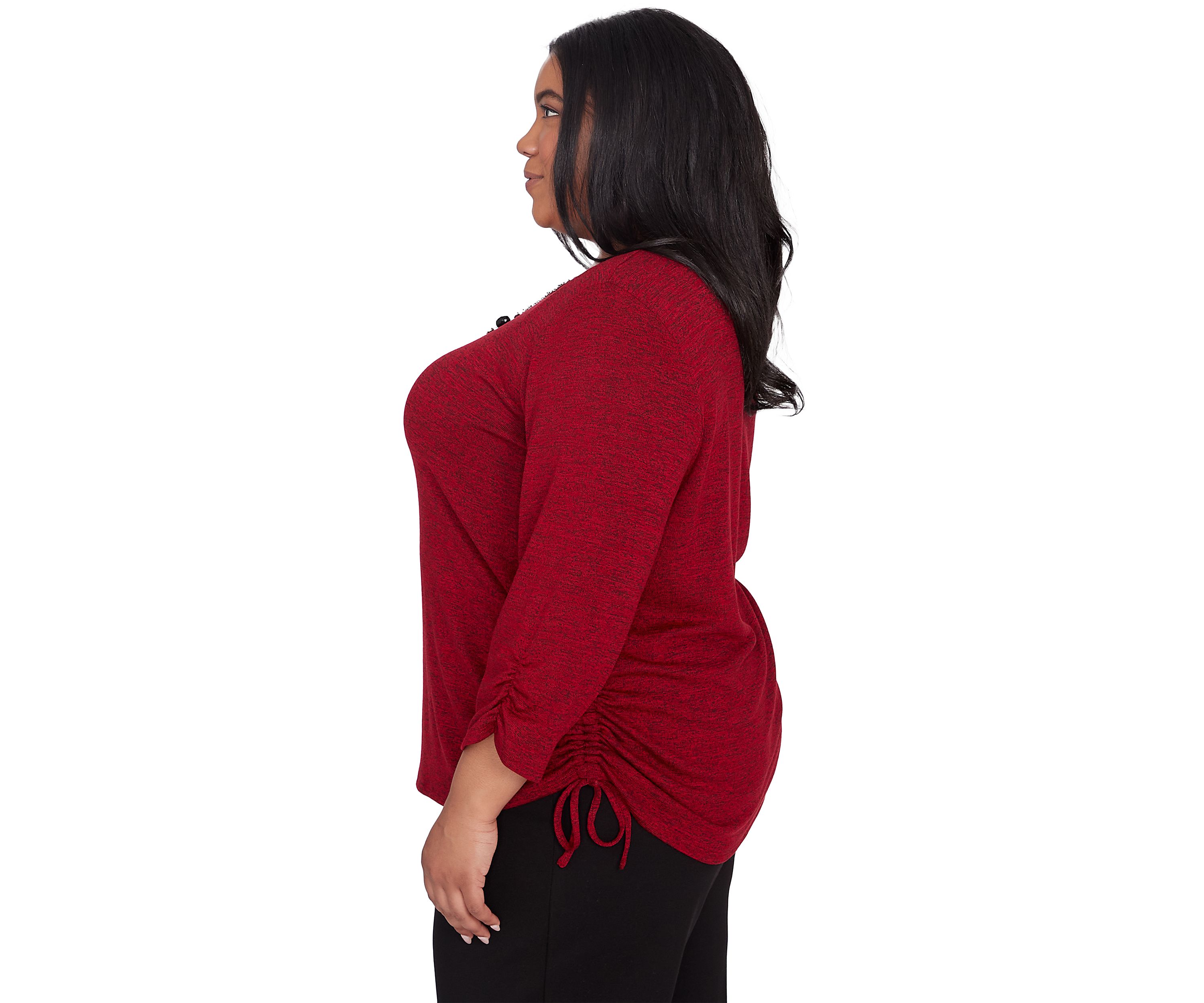 Plus Size Runway Ready Melange with Side Tie Top