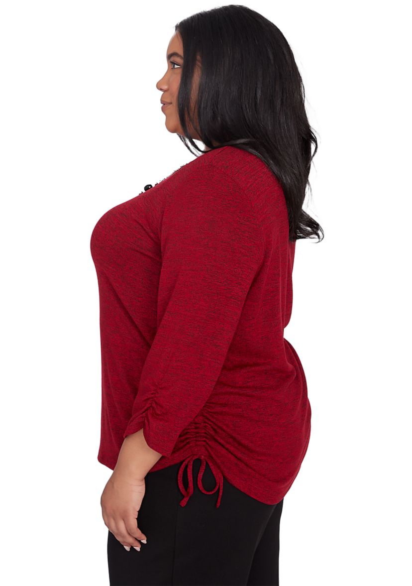 Plus Size Runway Ready Melange with Side Tie Top