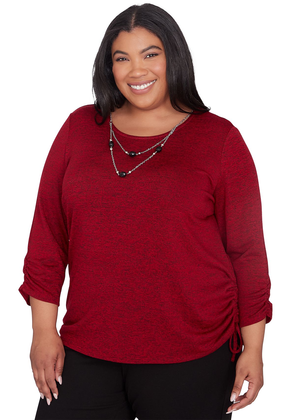 Plus Size Runway Ready Melange with Side Tie Top