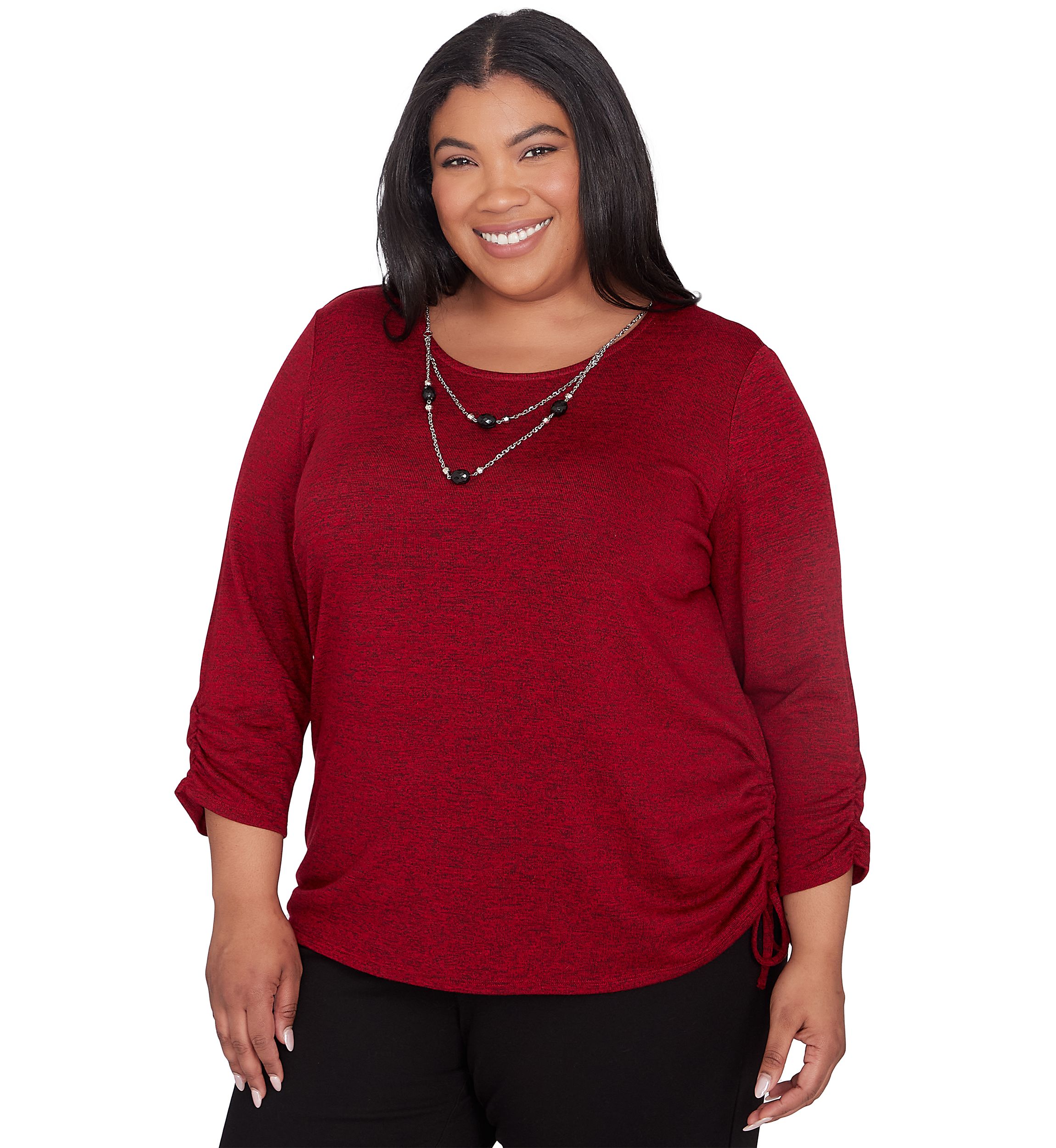 Plus Size Runway Ready Melange with Side Tie Top