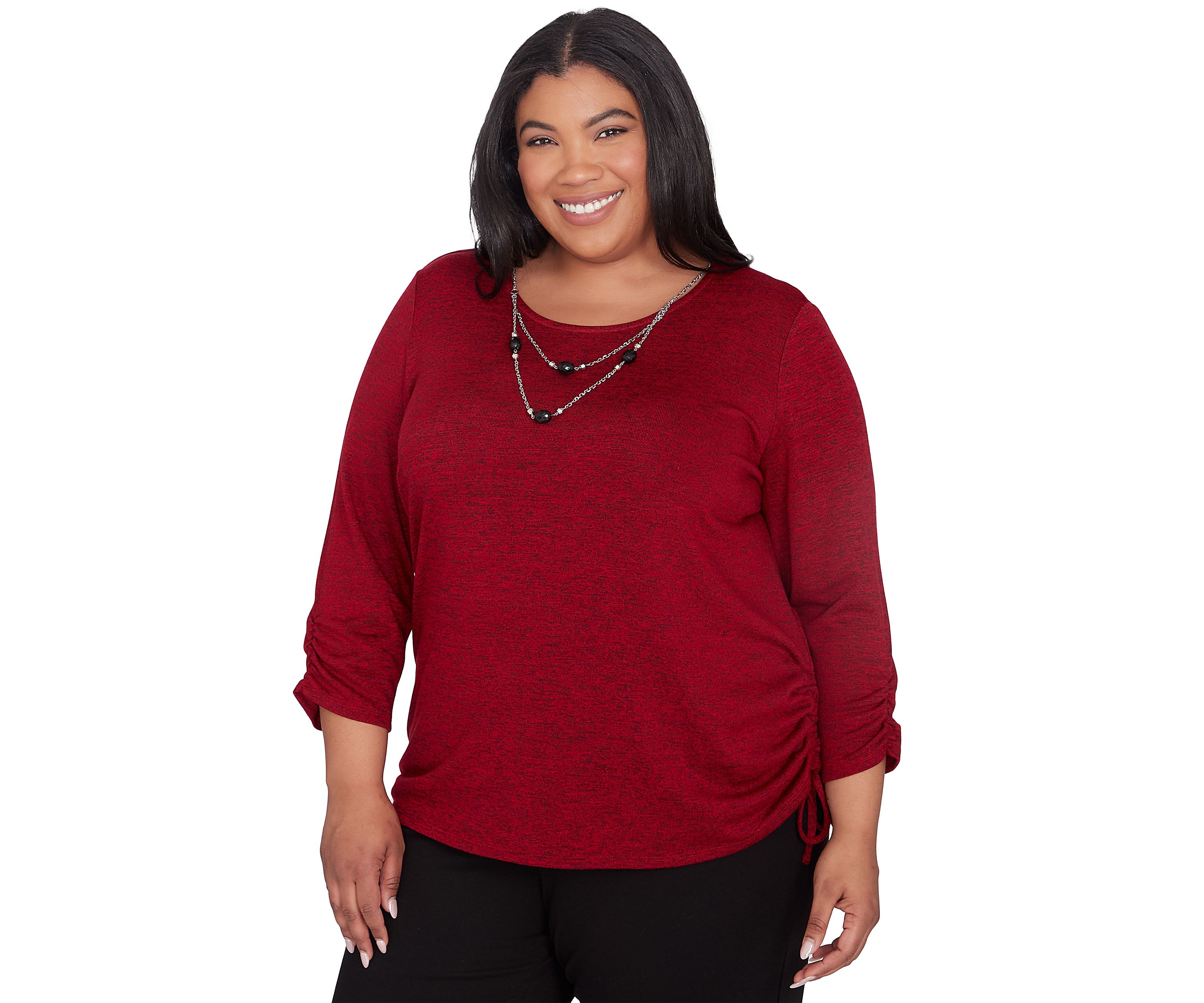 Plus Size Runway Ready Melange with Side Tie Top