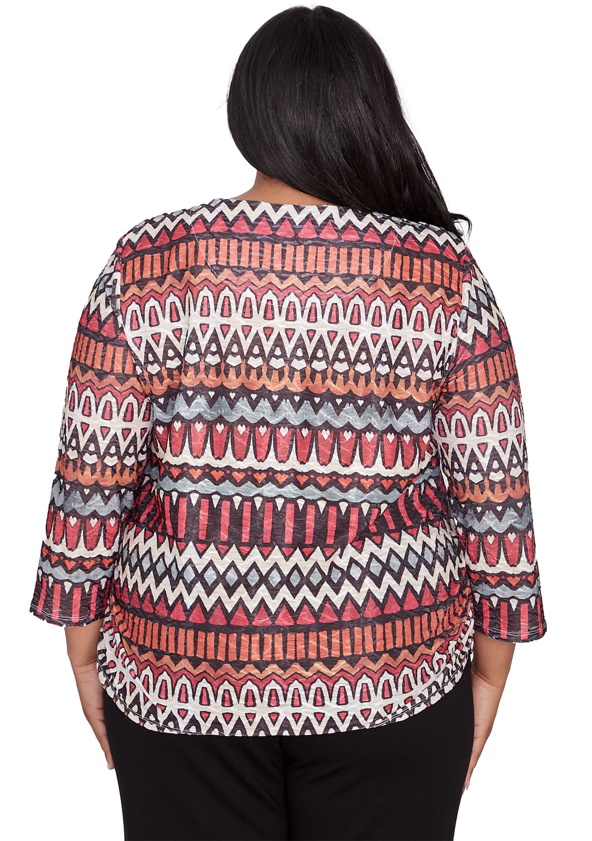 Plus Size Runway Ready Geometric Biadere Top 