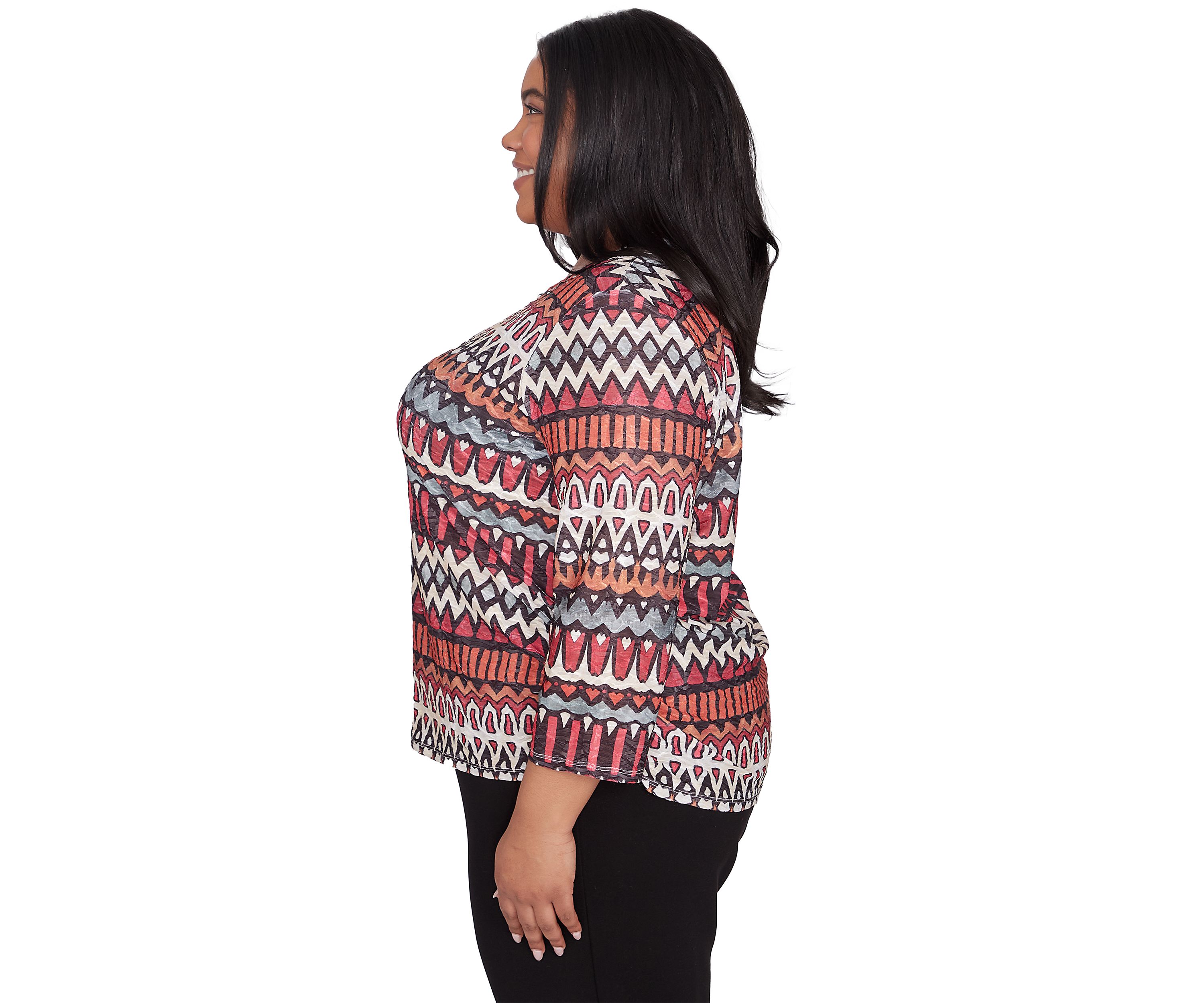 Plus Size Runway Ready Geometric Biadere Top 