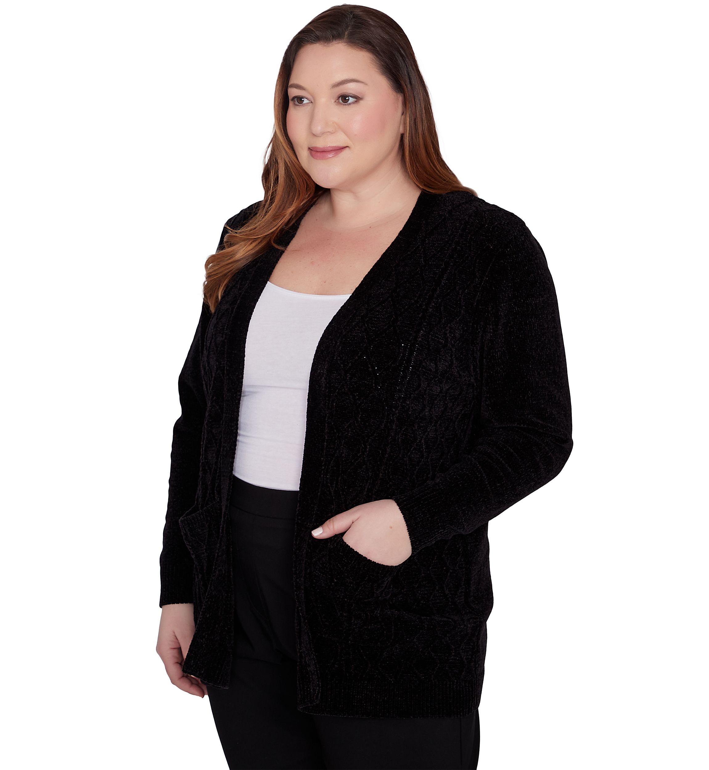 Plus Size Runway Ready Chenille Cardigan