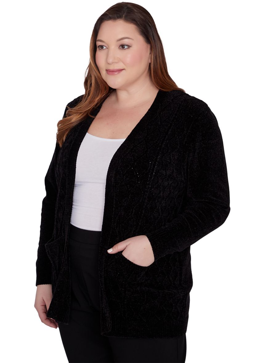 Plus Size Runway Ready Chenille Cardigan