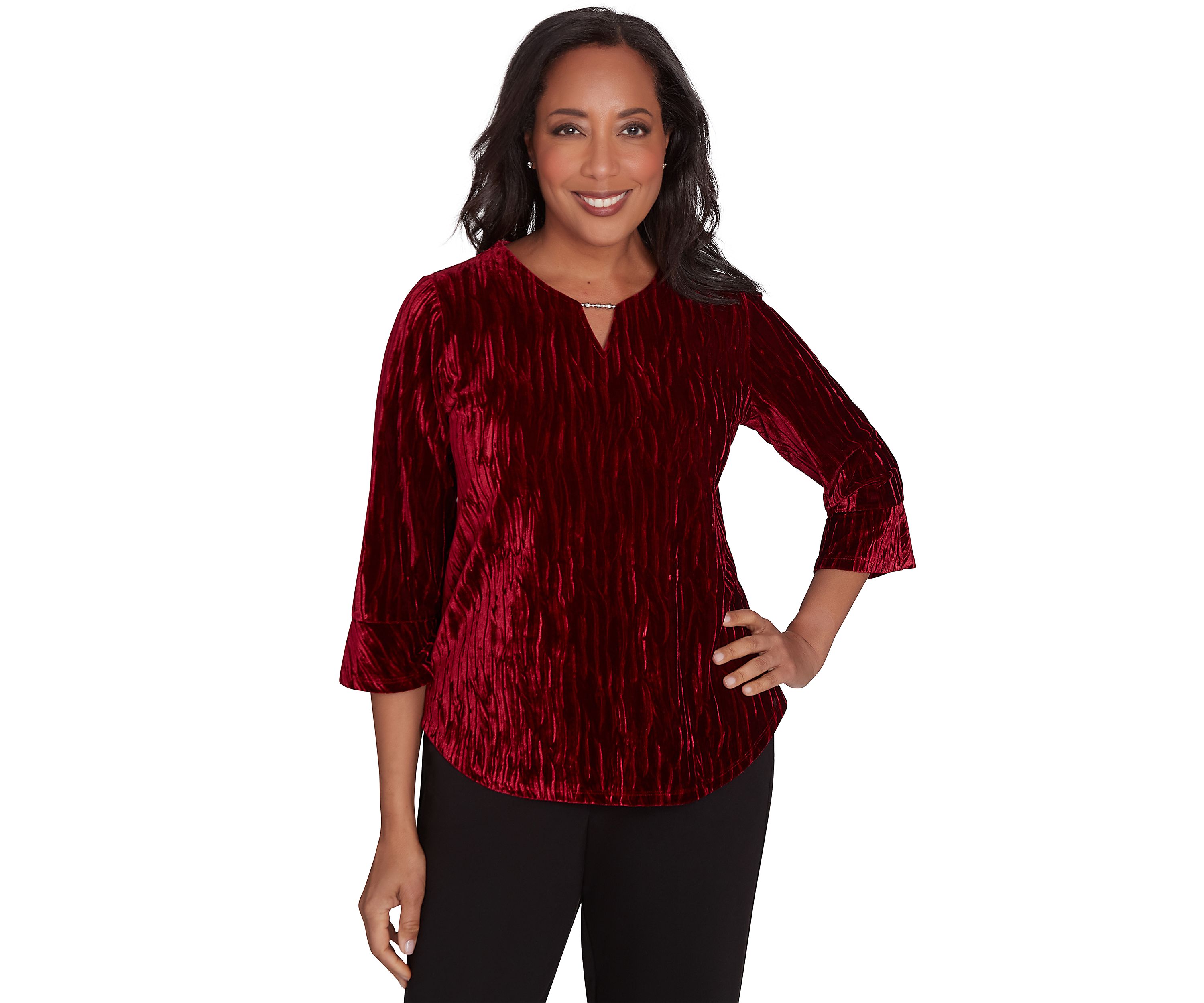 Petite Runway Ready Crushed Velvet Top