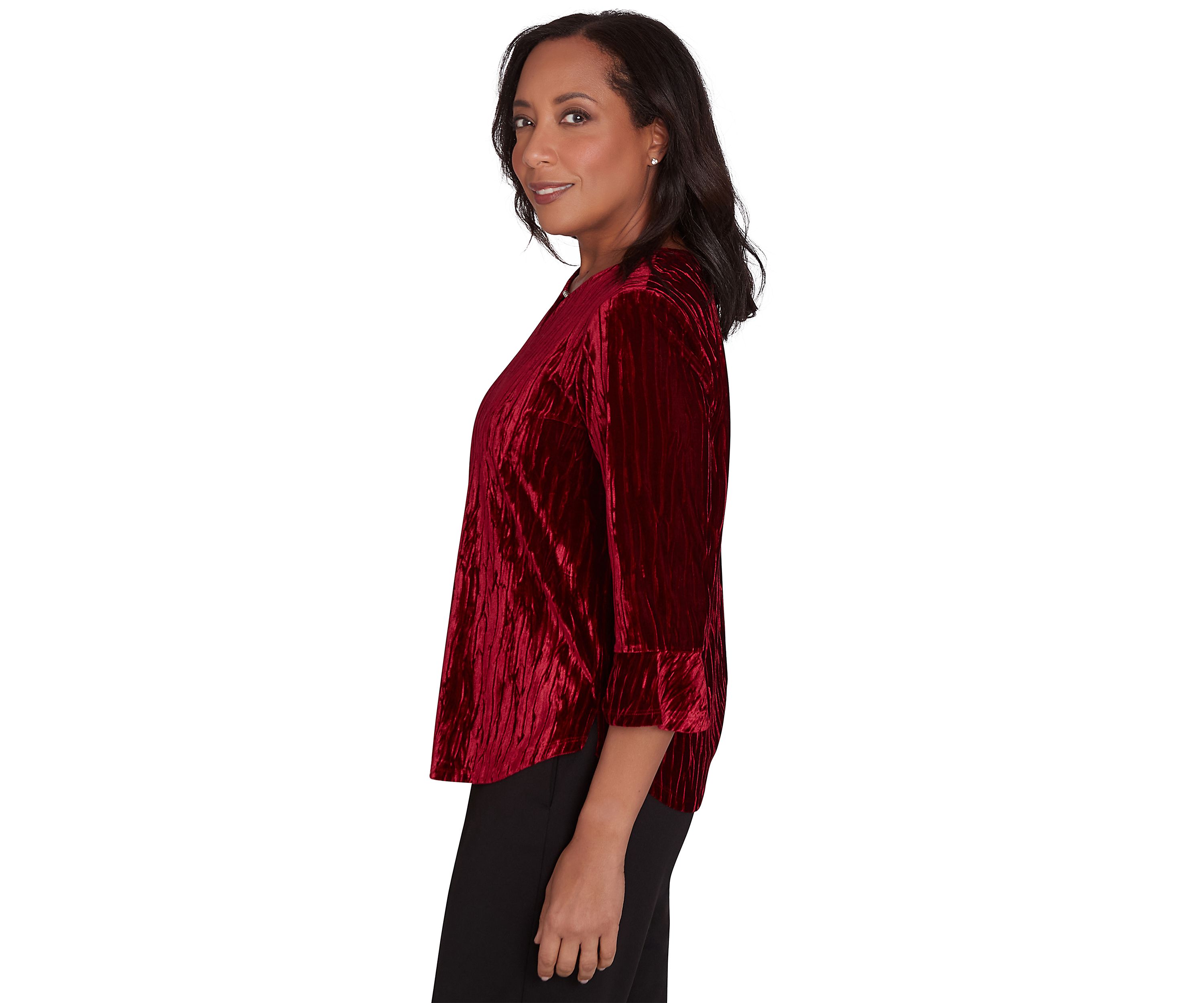 Petite Runway Ready Crushed Velvet Top