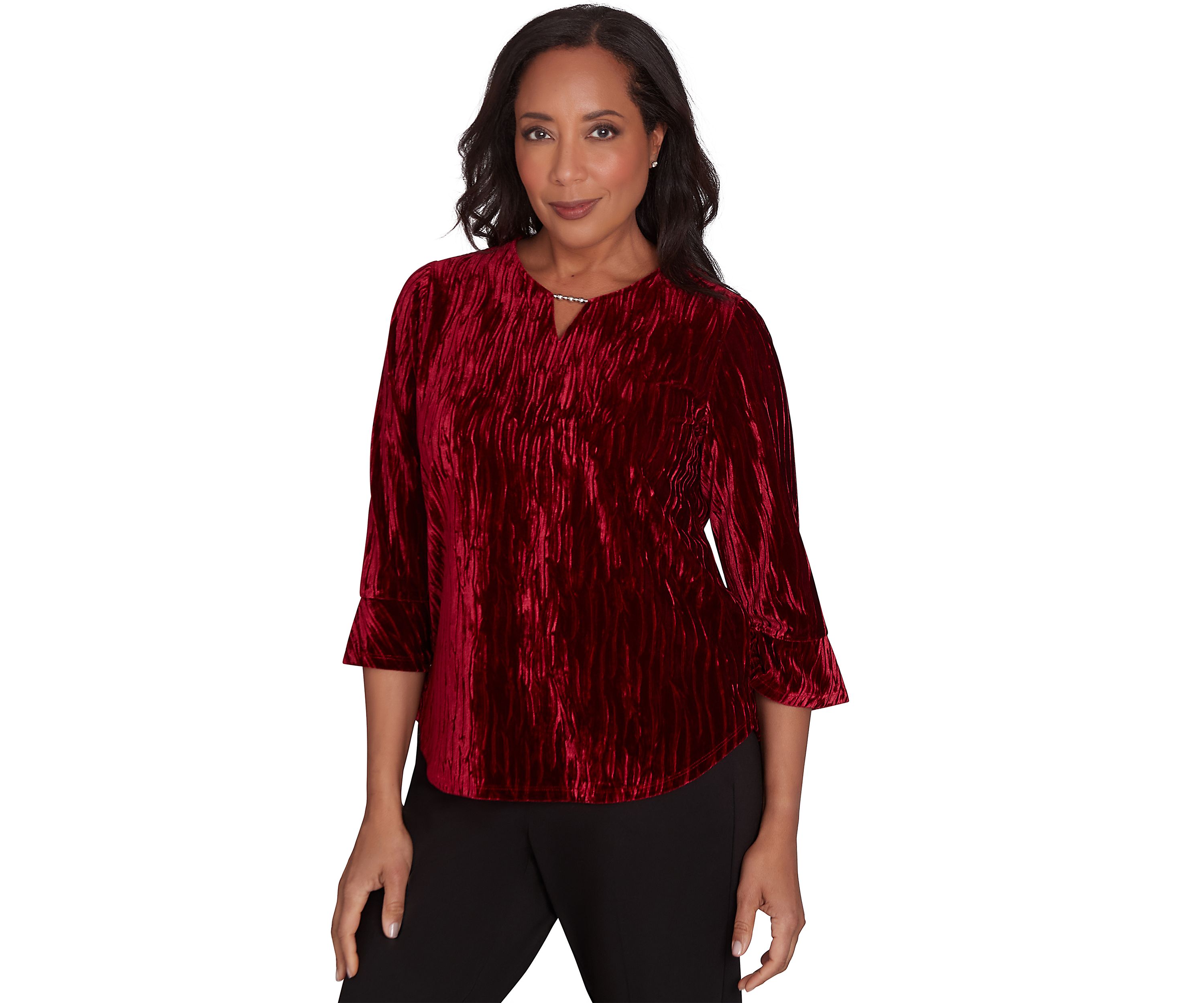 Petite Runway Ready Crushed Velvet Top