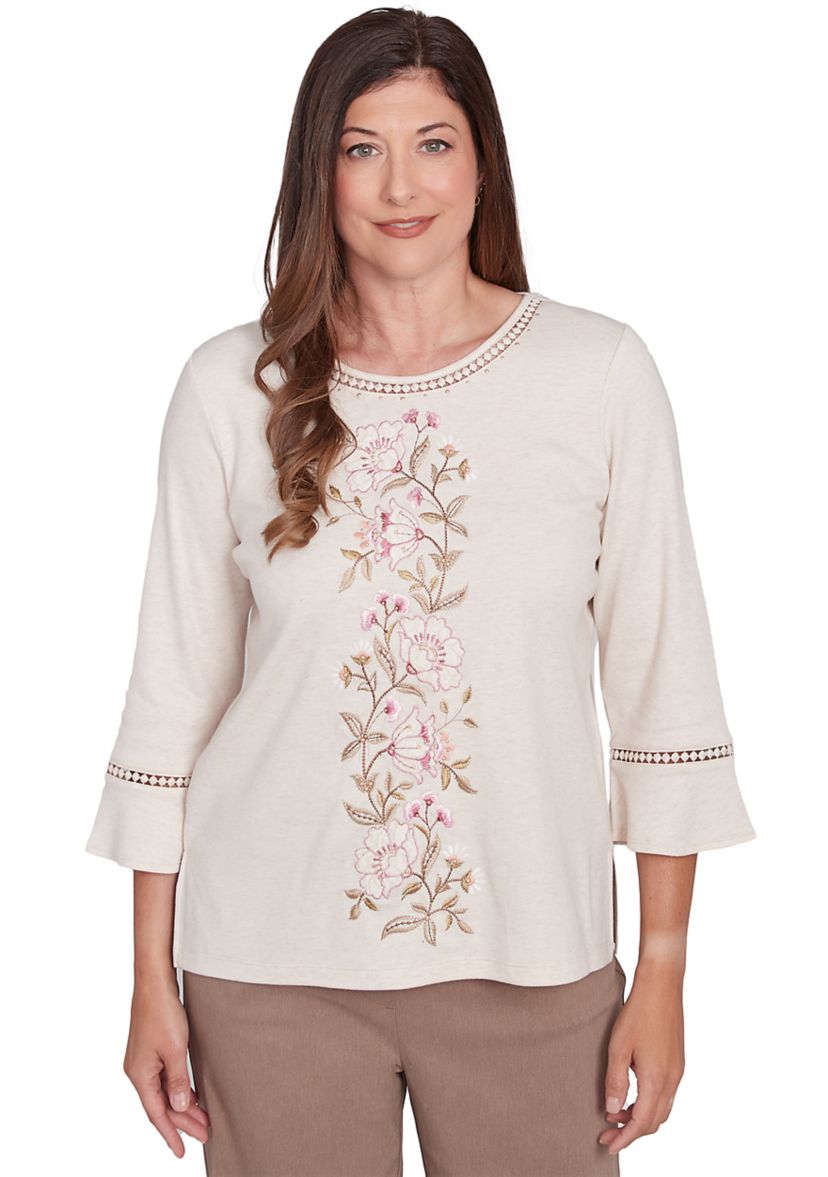 Womens Telluride Center Floral Embroidery Top