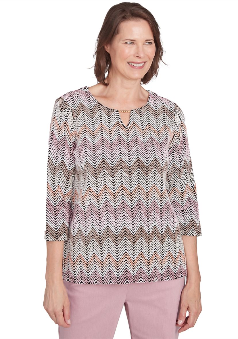 Womens Telluride Chenille Zig Zag T-Shirt