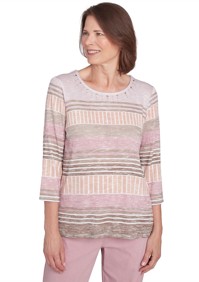 Womens Telluride Stripe Patchwork T-Shirt
