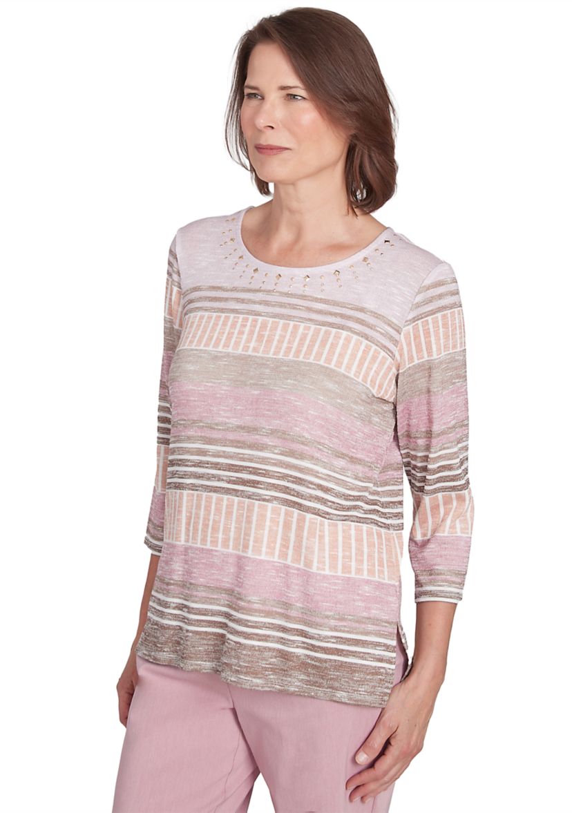 Womens Telluride Stripe Patchwork T-Shirt