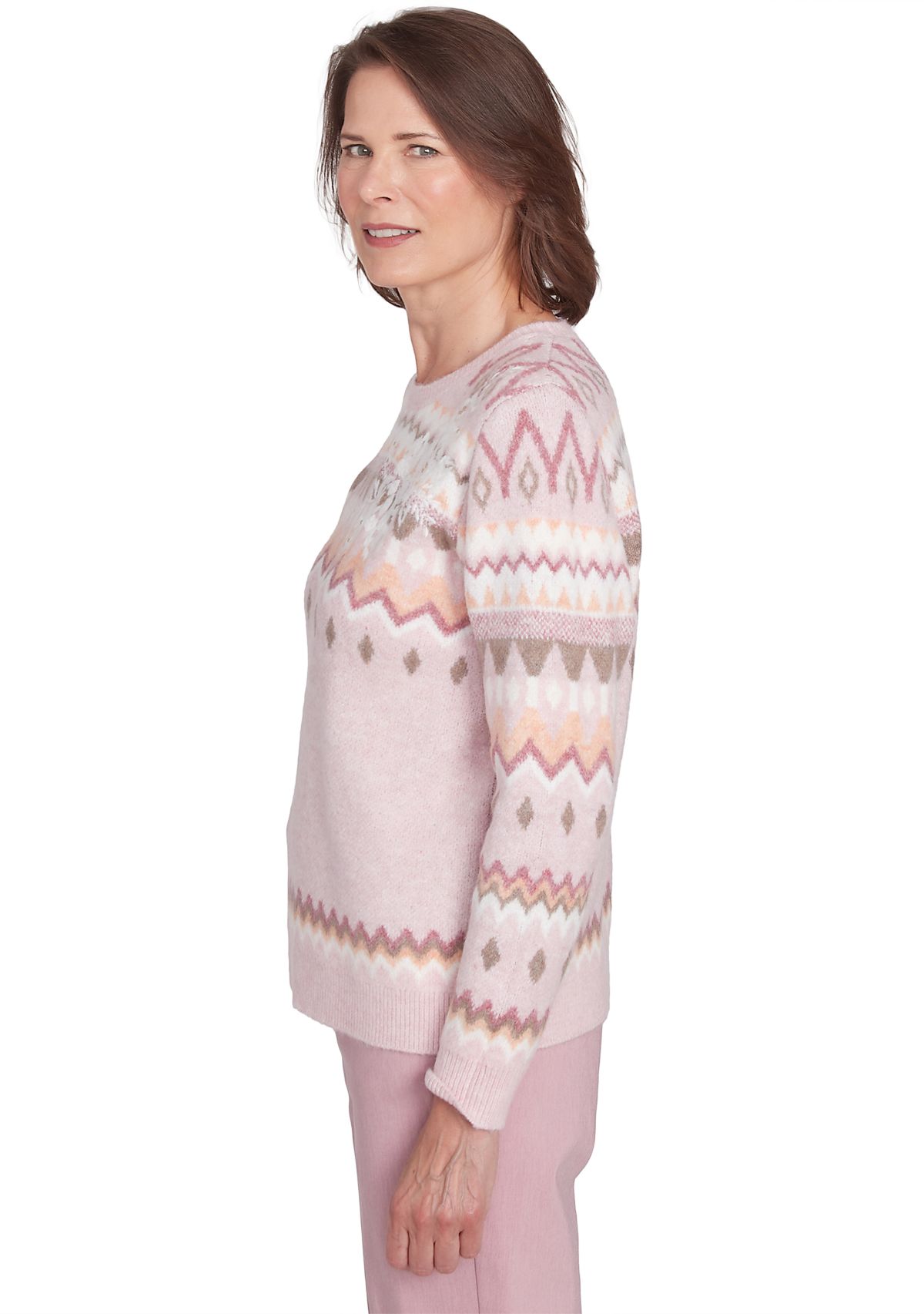 Womens Telluride Fairisle Sweater with Floral Embroidery