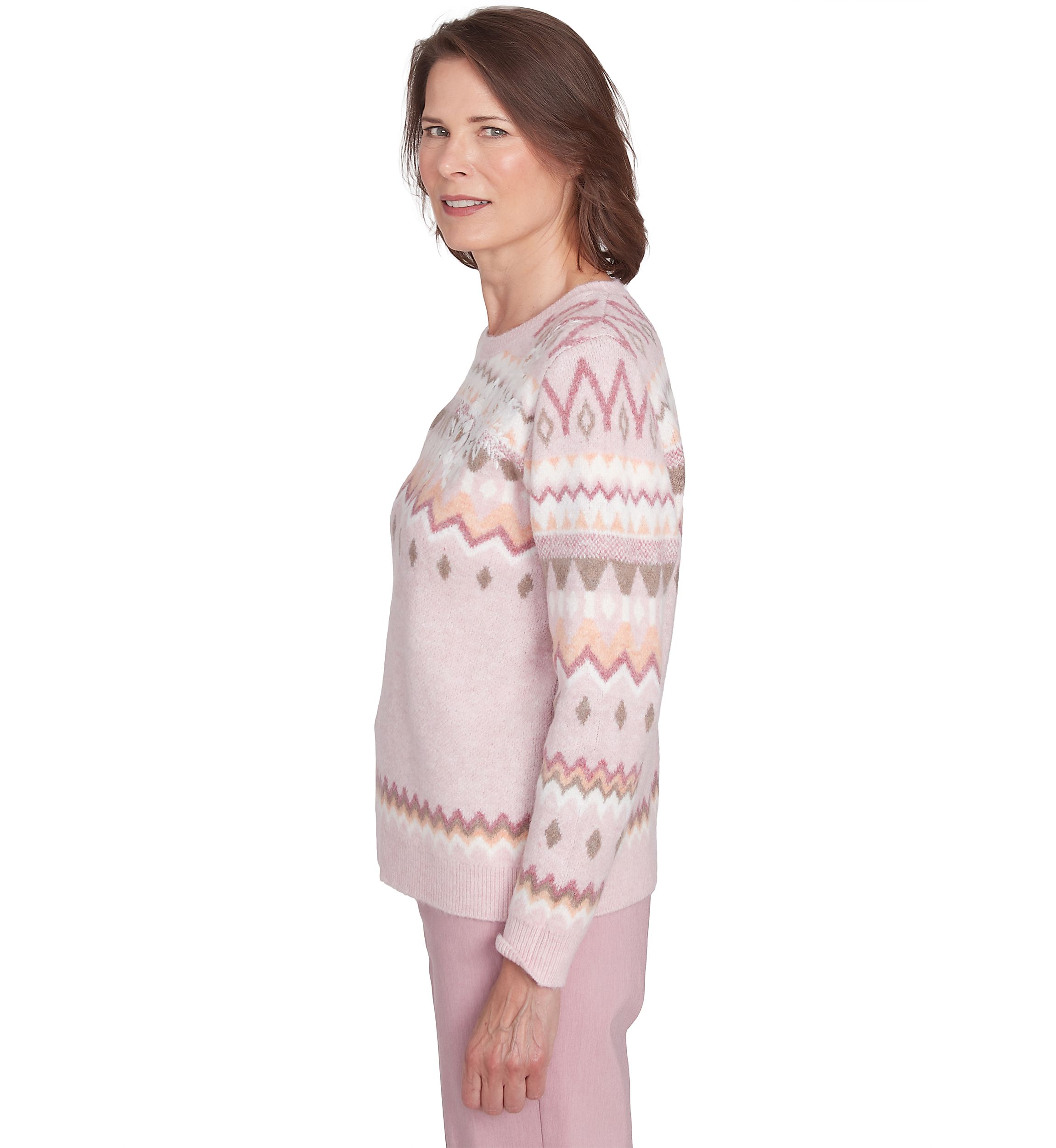 Womens Telluride Fairisle Sweater with Floral Embroidery