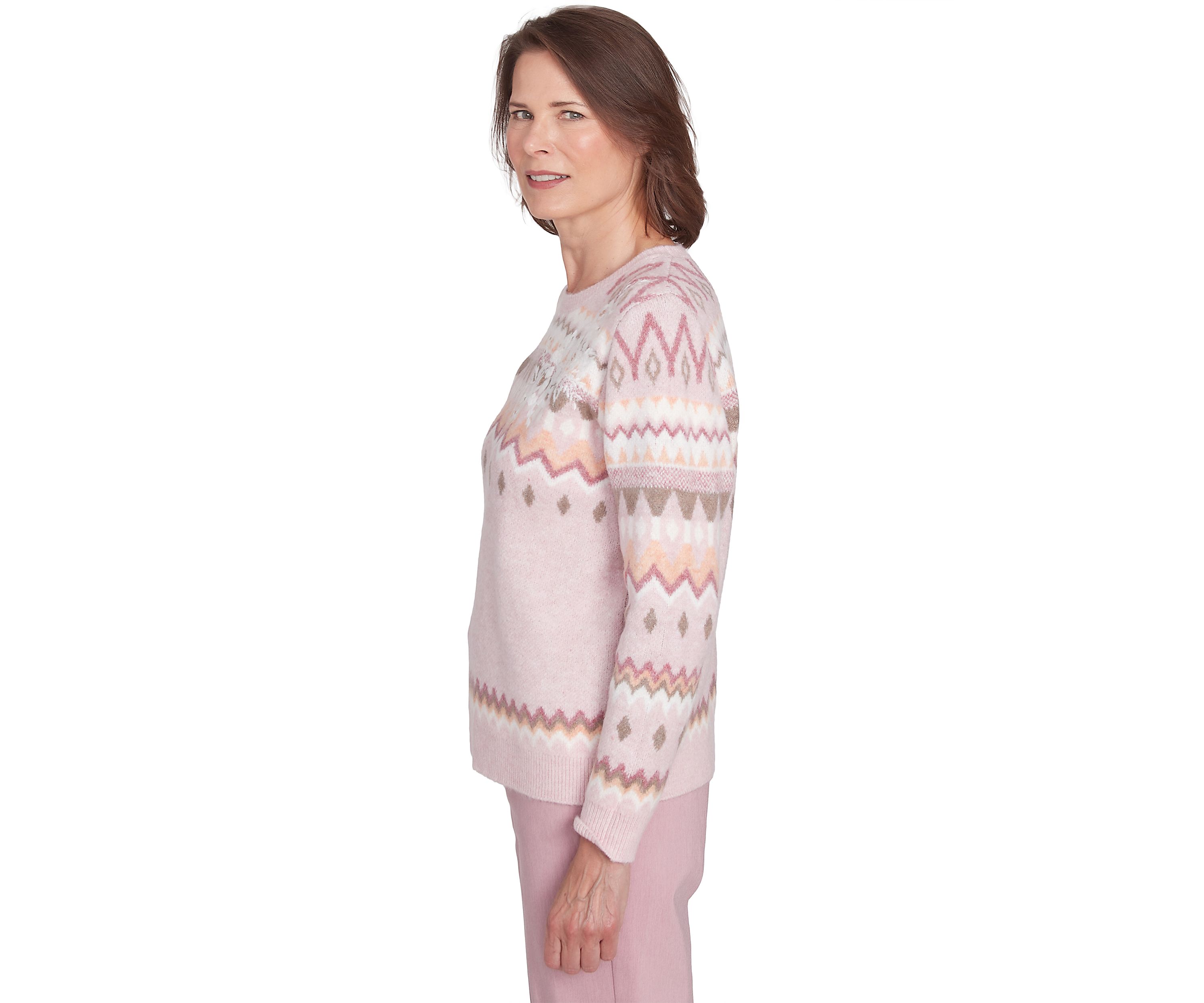 Womens Telluride Fairisle Sweater with Floral Embroidery