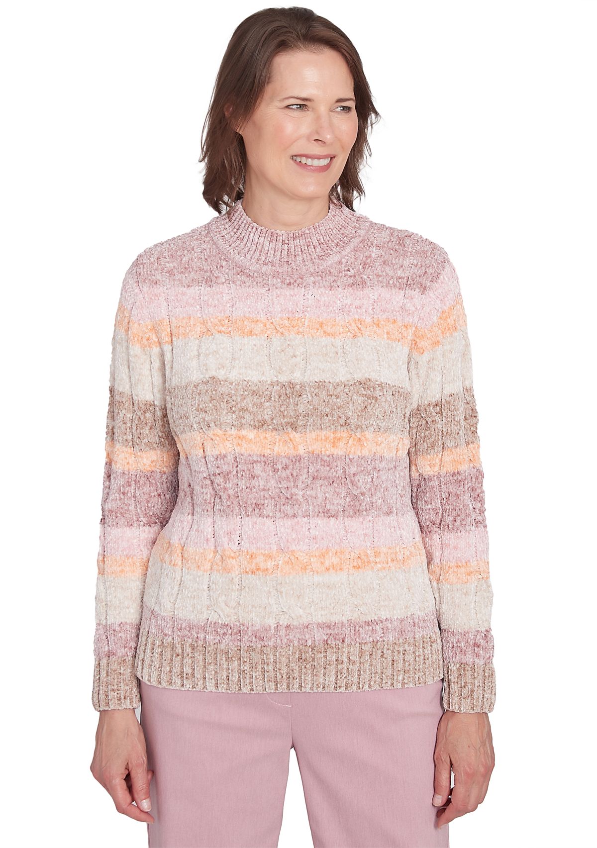 Womens Telluride Spray Dye Chenille Stripe Sweater