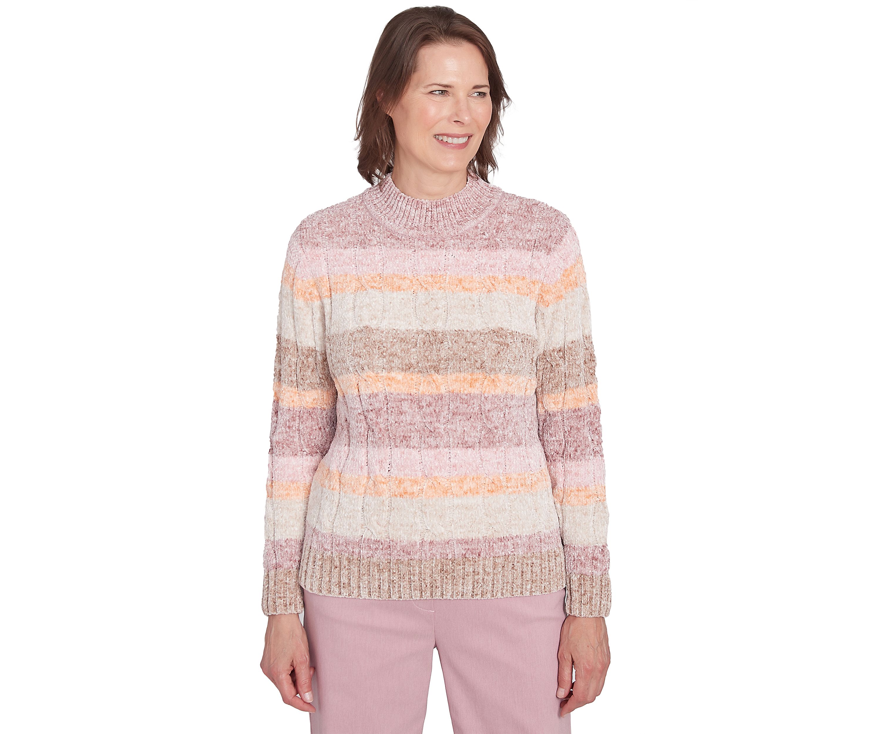 Womens Telluride Spray Dye Chenille Stripe Sweater