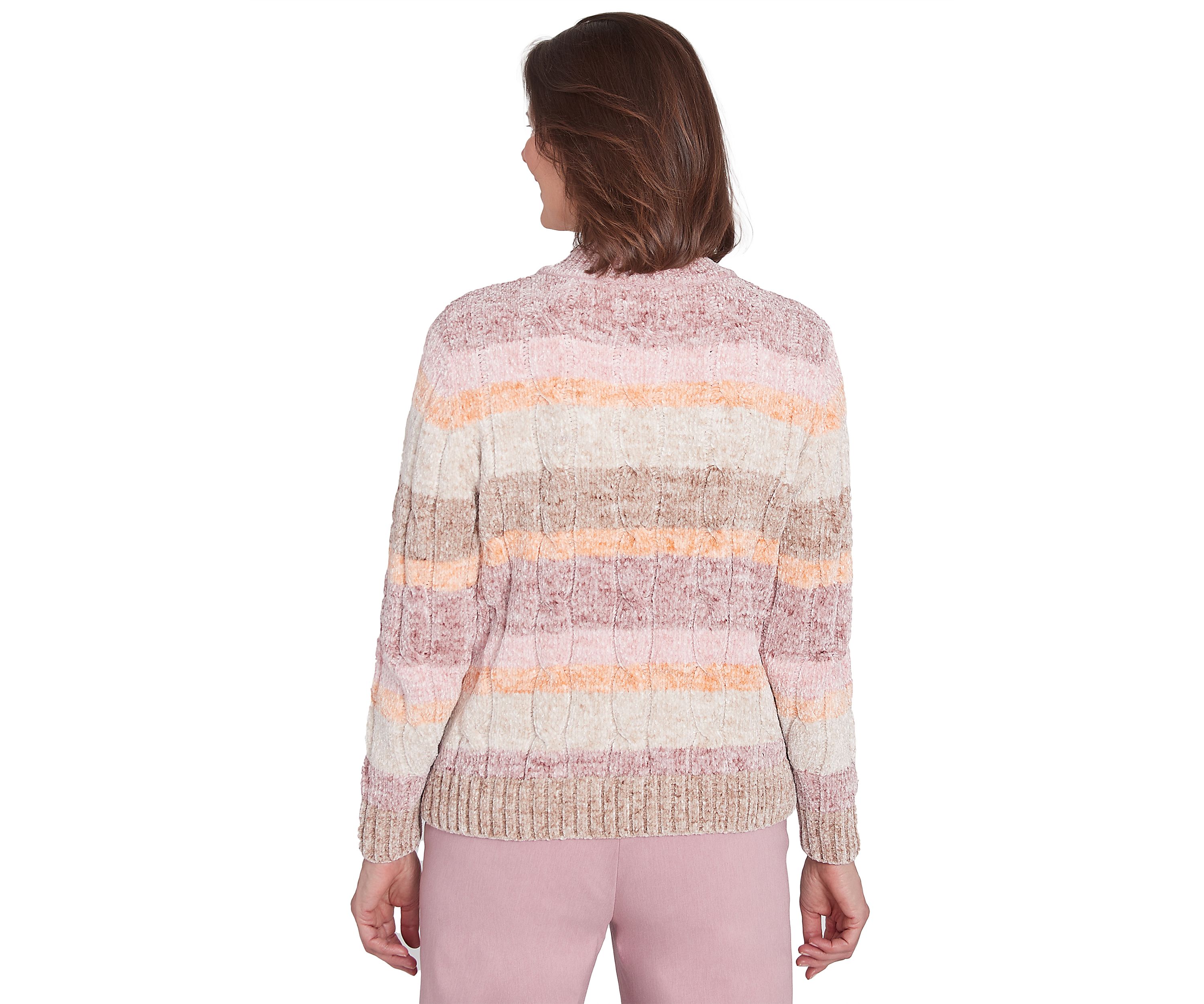 Womens Telluride Spray Dye Chenille Stripe Sweater