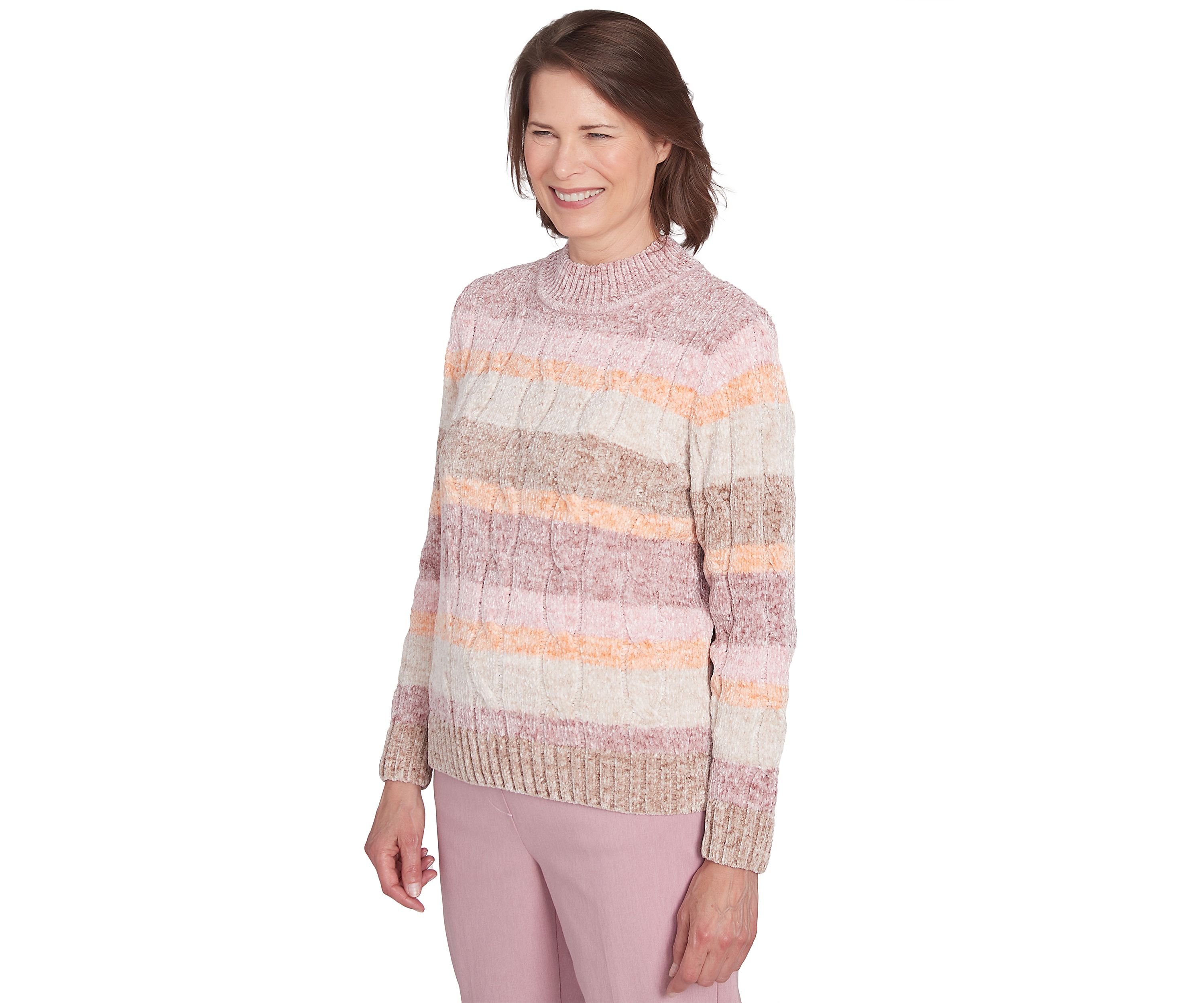 Womens Telluride Spray Dye Chenille Stripe Sweater
