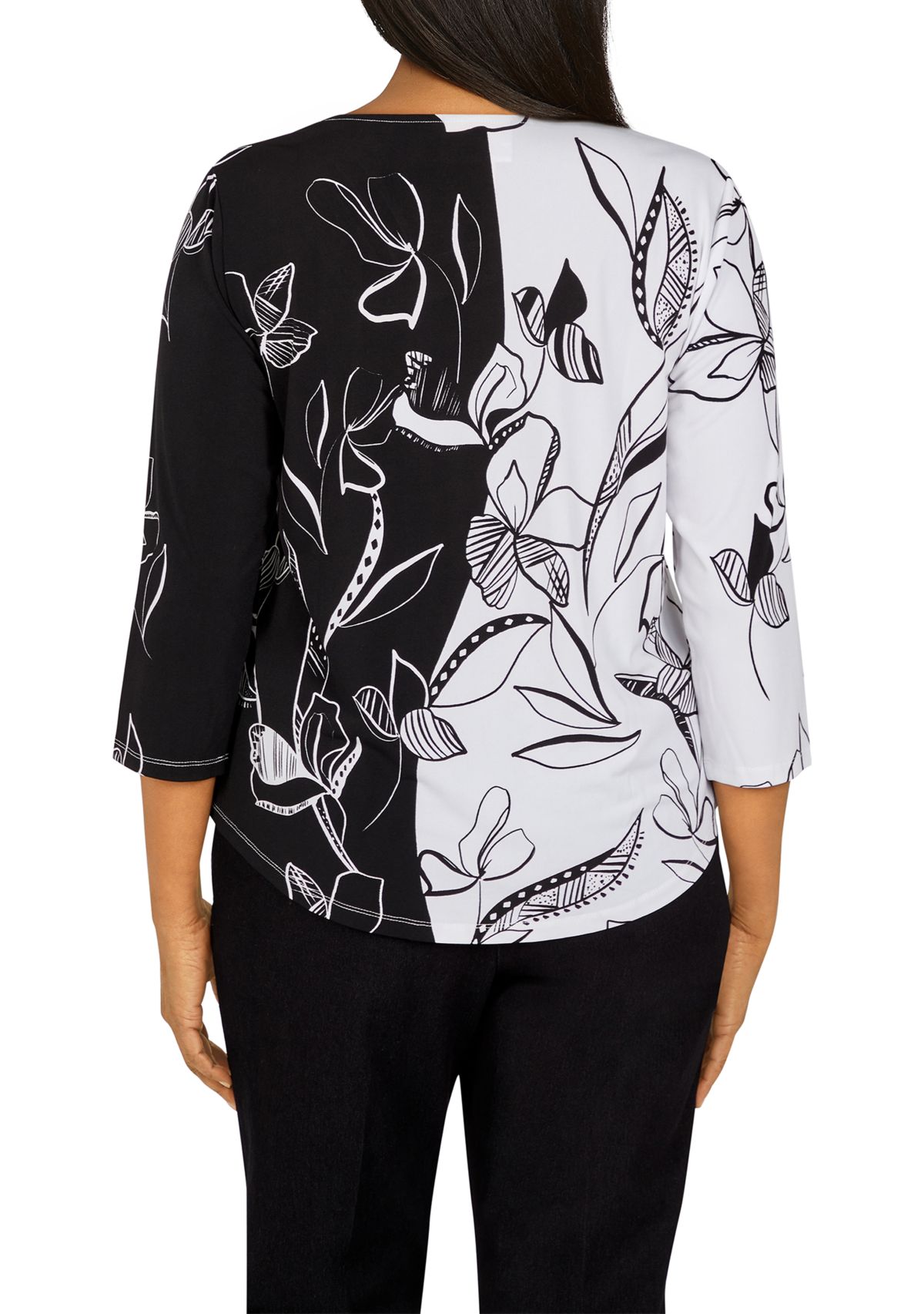 Womens Portofino Abstract Floral Print Top 