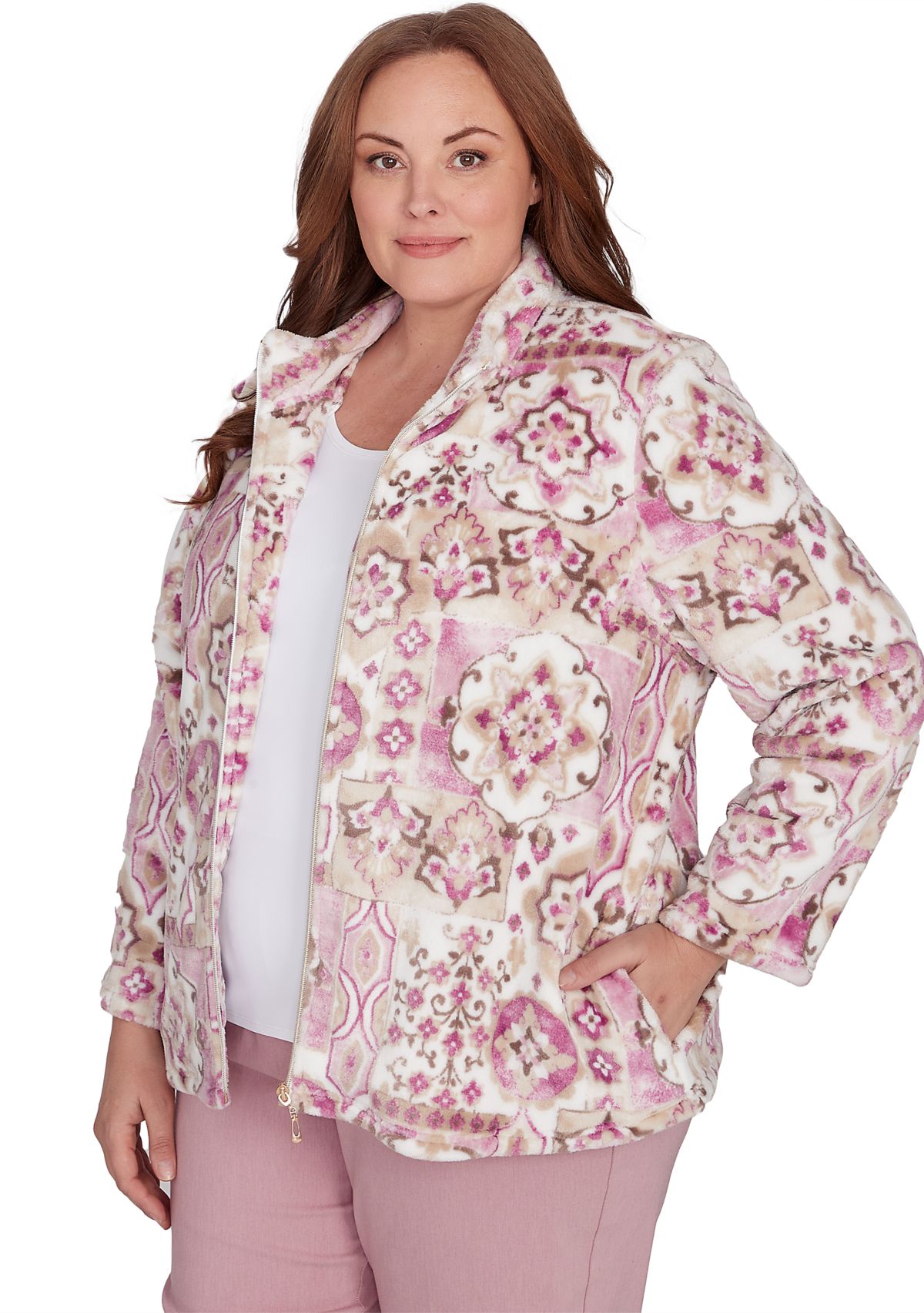 Plus Size Telluride Medallion Print Cozy Jacket