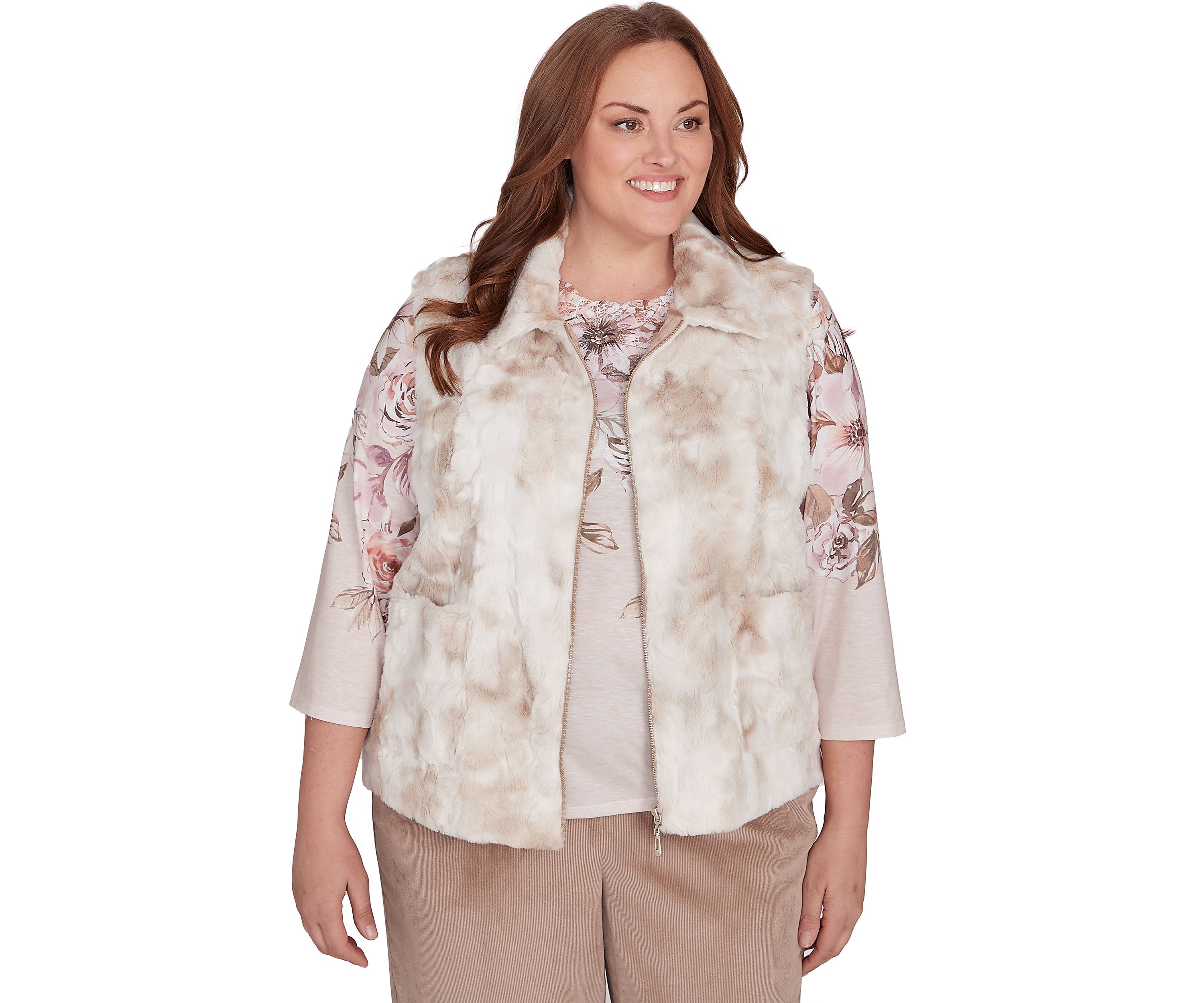 Plus Size Telluride Zip Front Faux Fur Vest