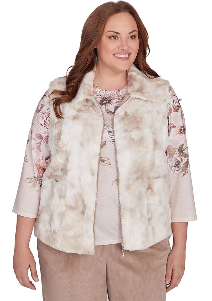 Plus Size Telluride Zip Front Faux Fur Vest