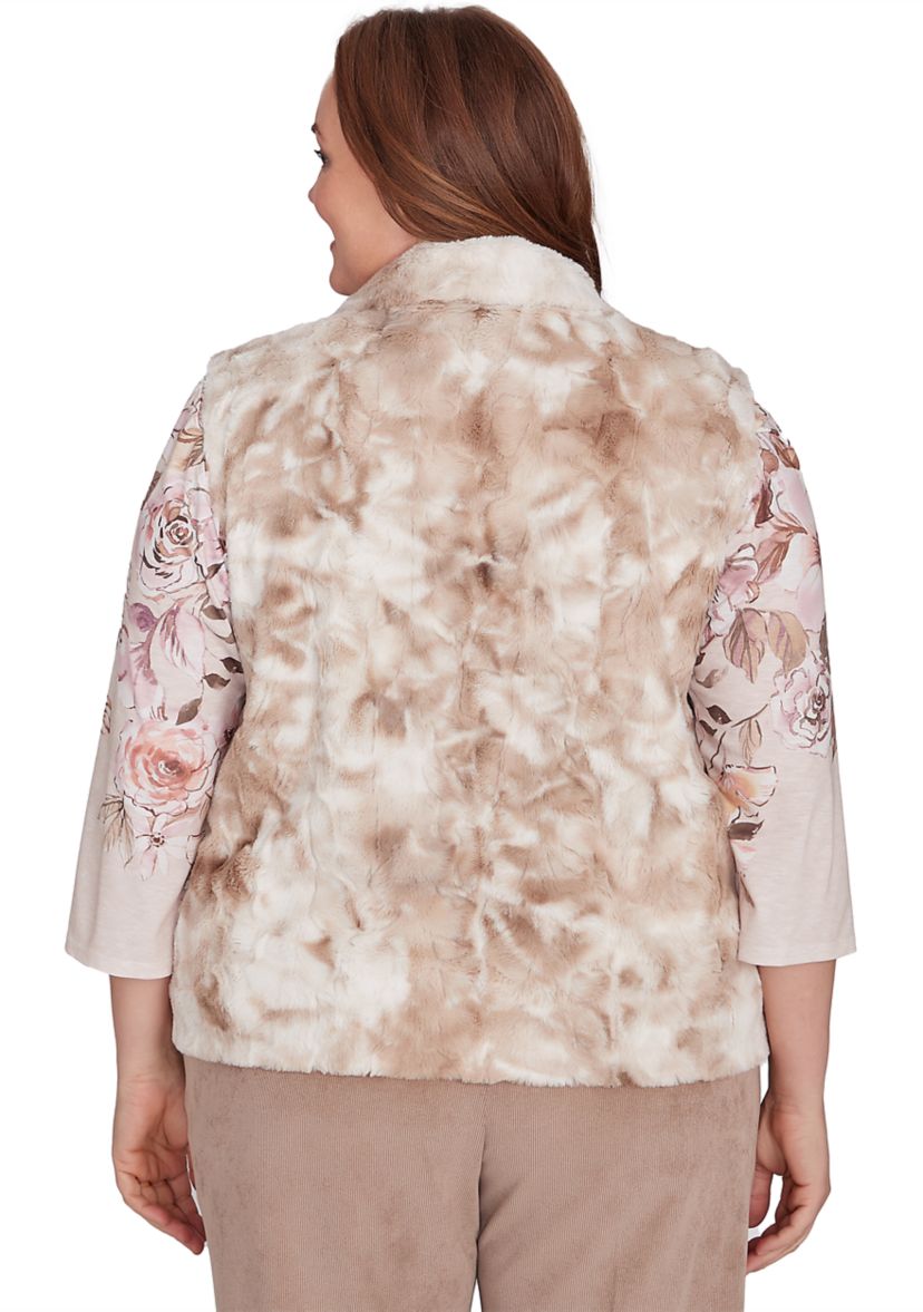 Plus Size Telluride Zip Front Faux Fur Vest