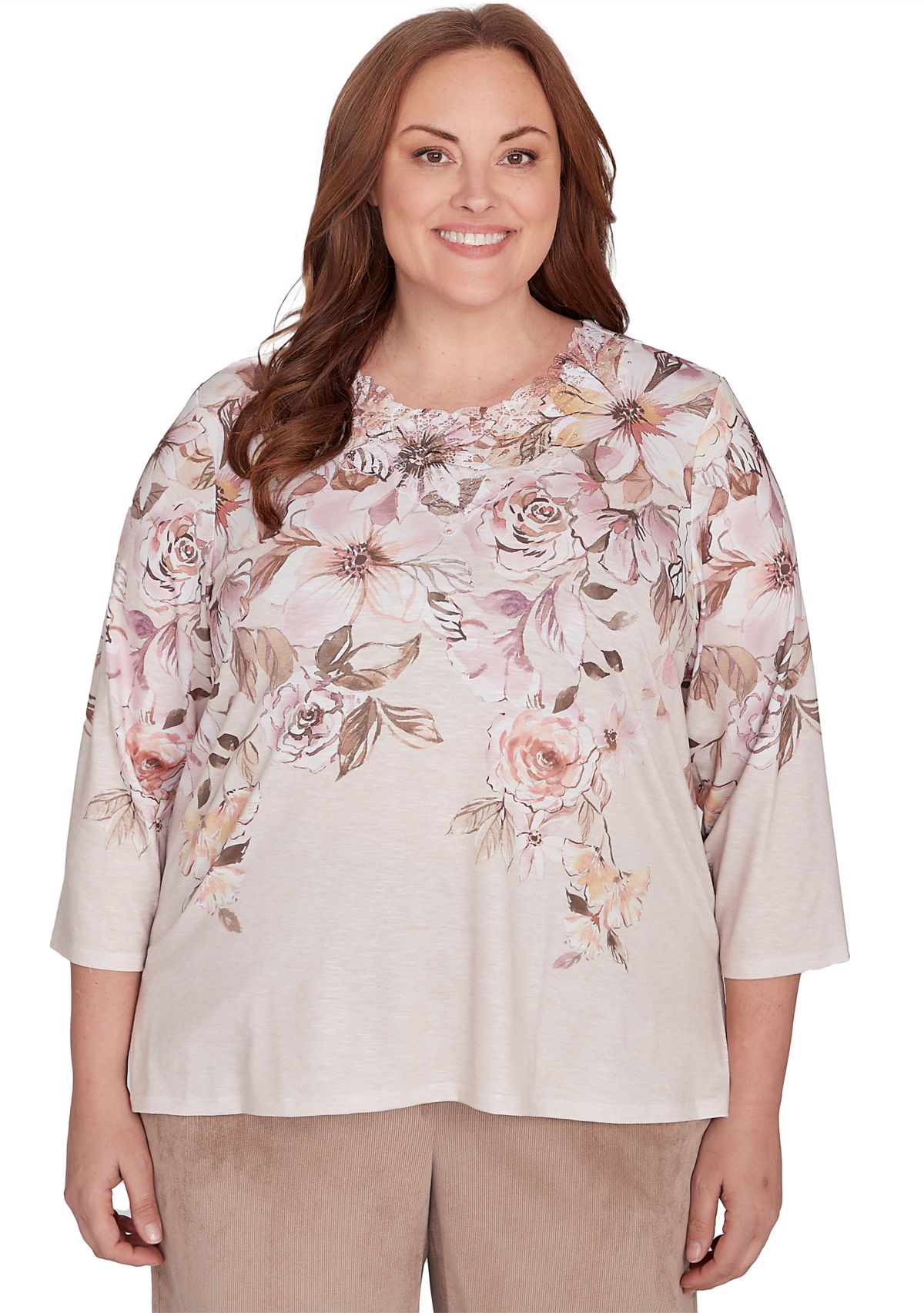 Plus Size Telluride Floral Yoke Top