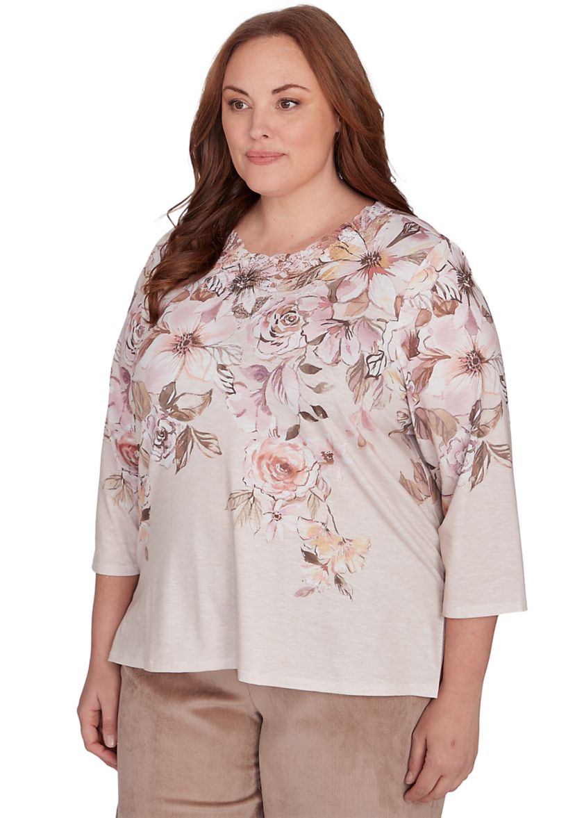 Plus Size Telluride Floral Yoke Top