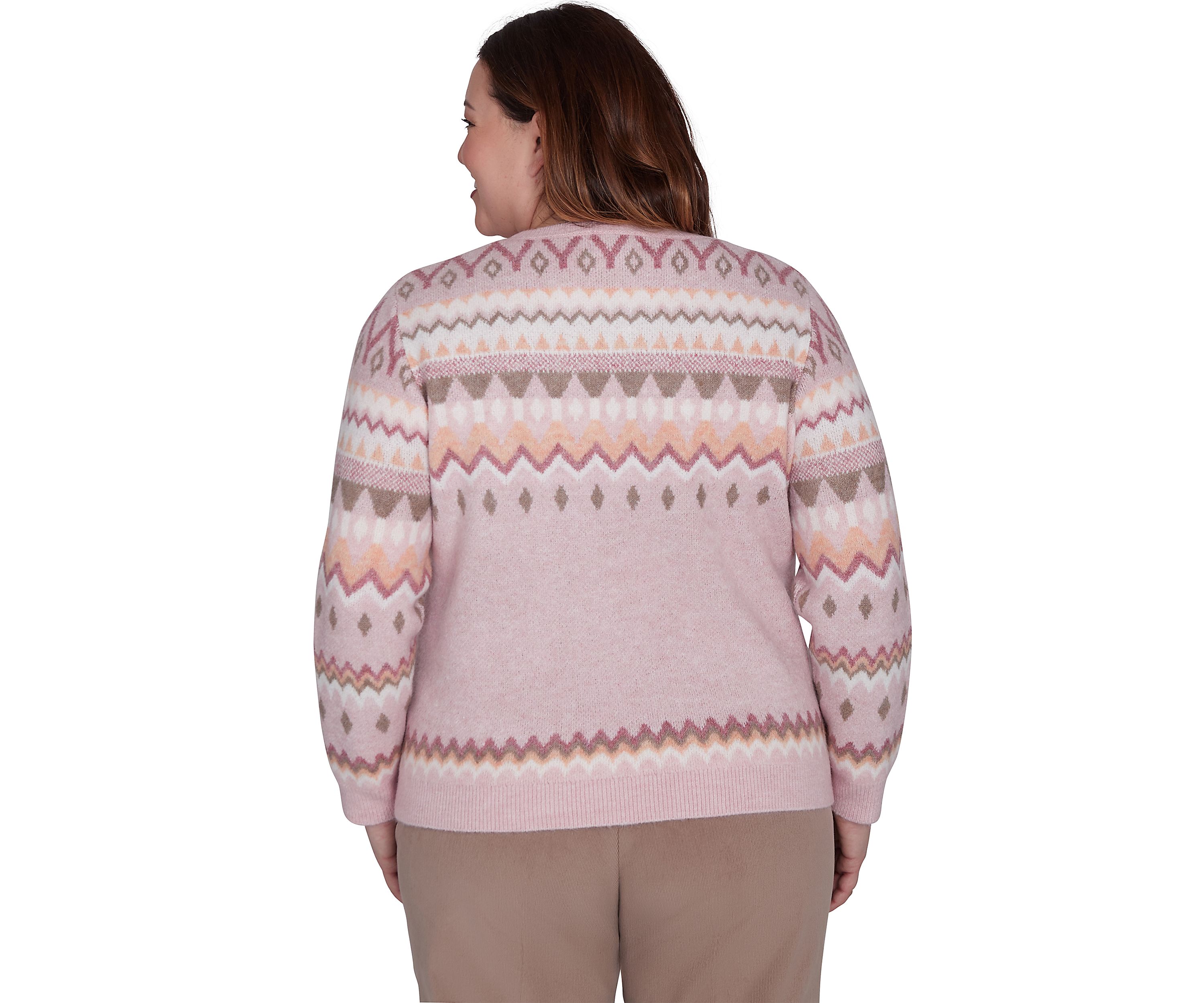 Plus Size Telluride Fairisle Sweater with Floral Embroidery