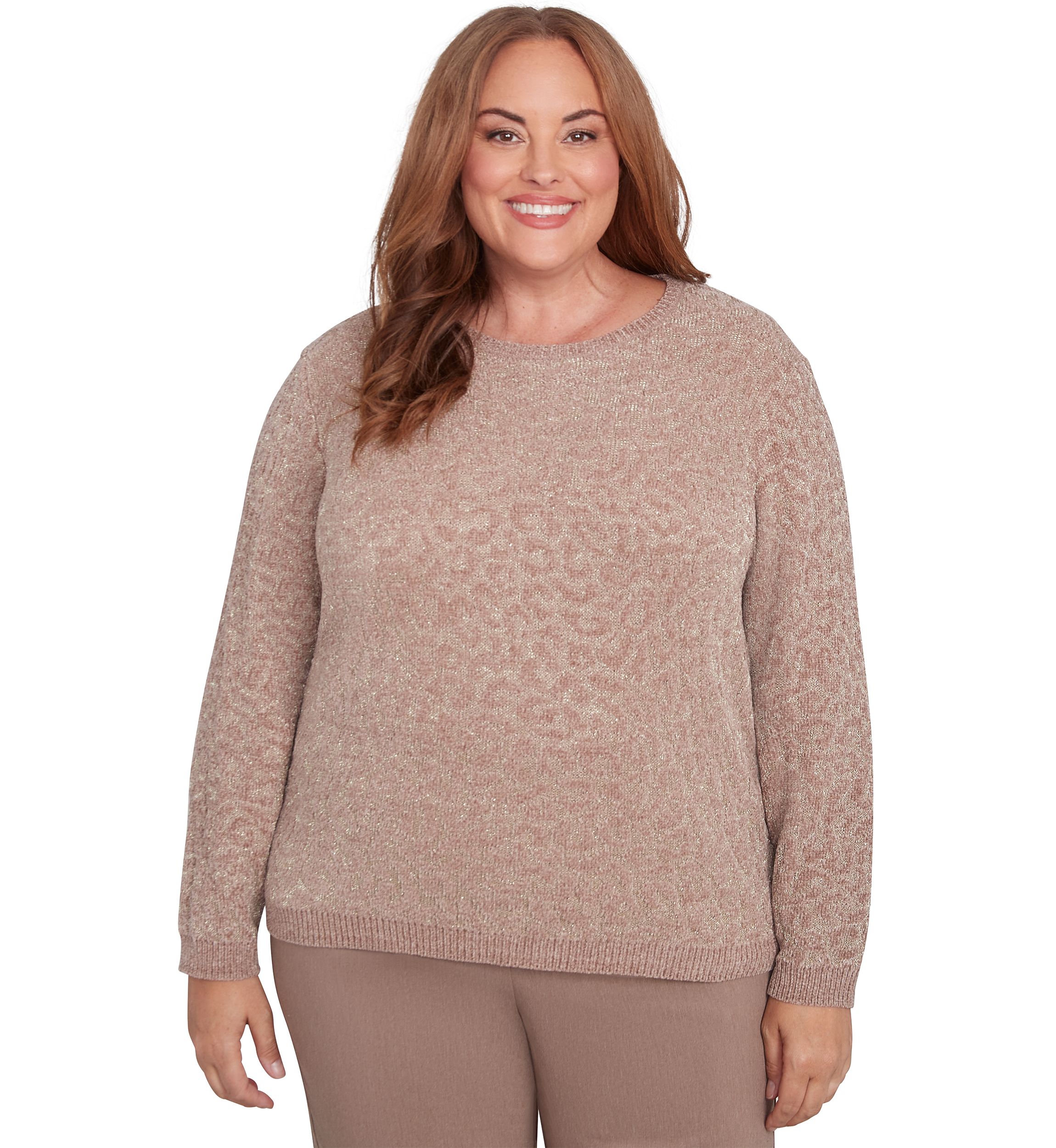 Plus Size Telluride Textured Metallic Chenille Sweater