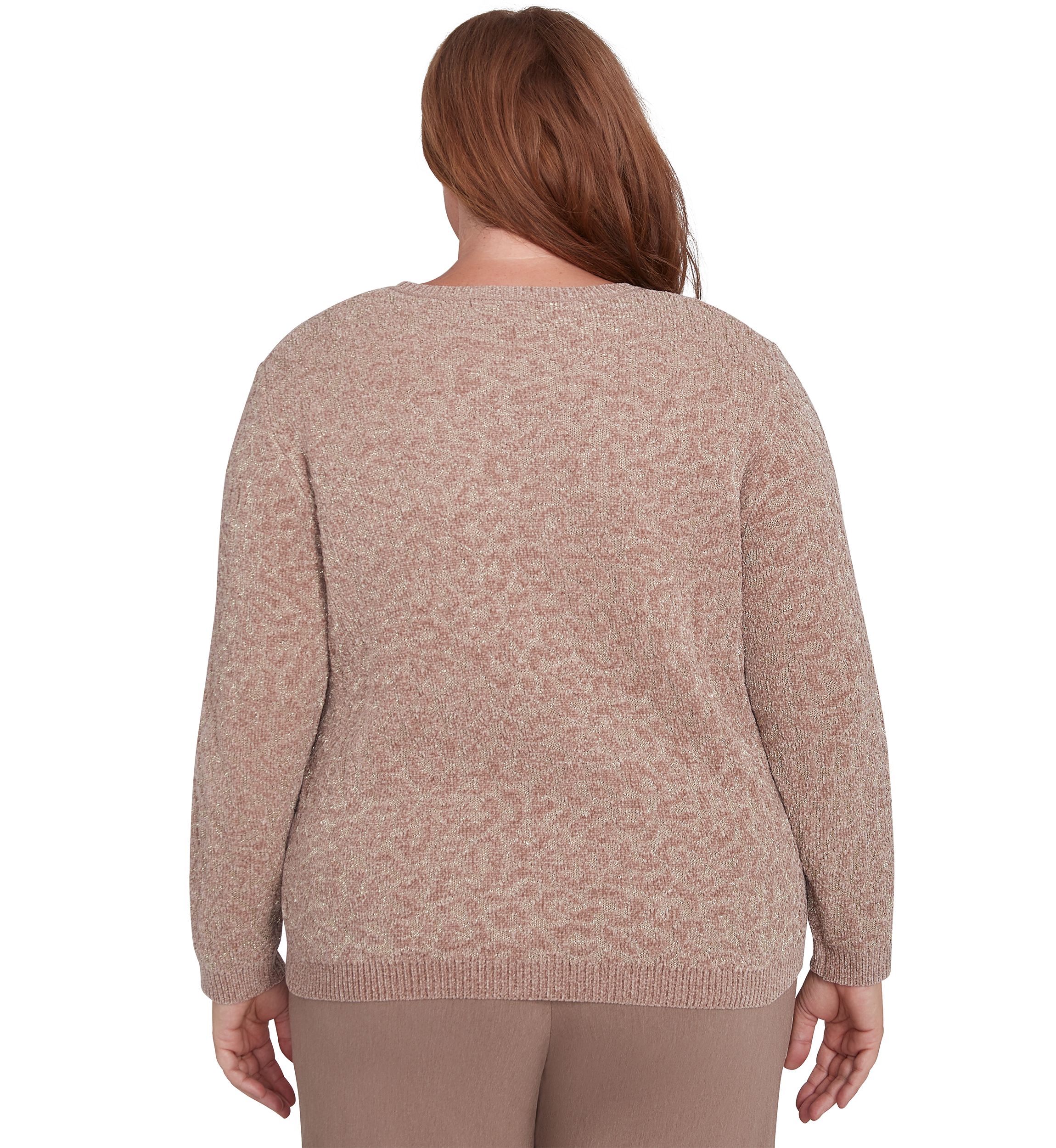 Plus Size Telluride Textured Metallic Chenille Sweater