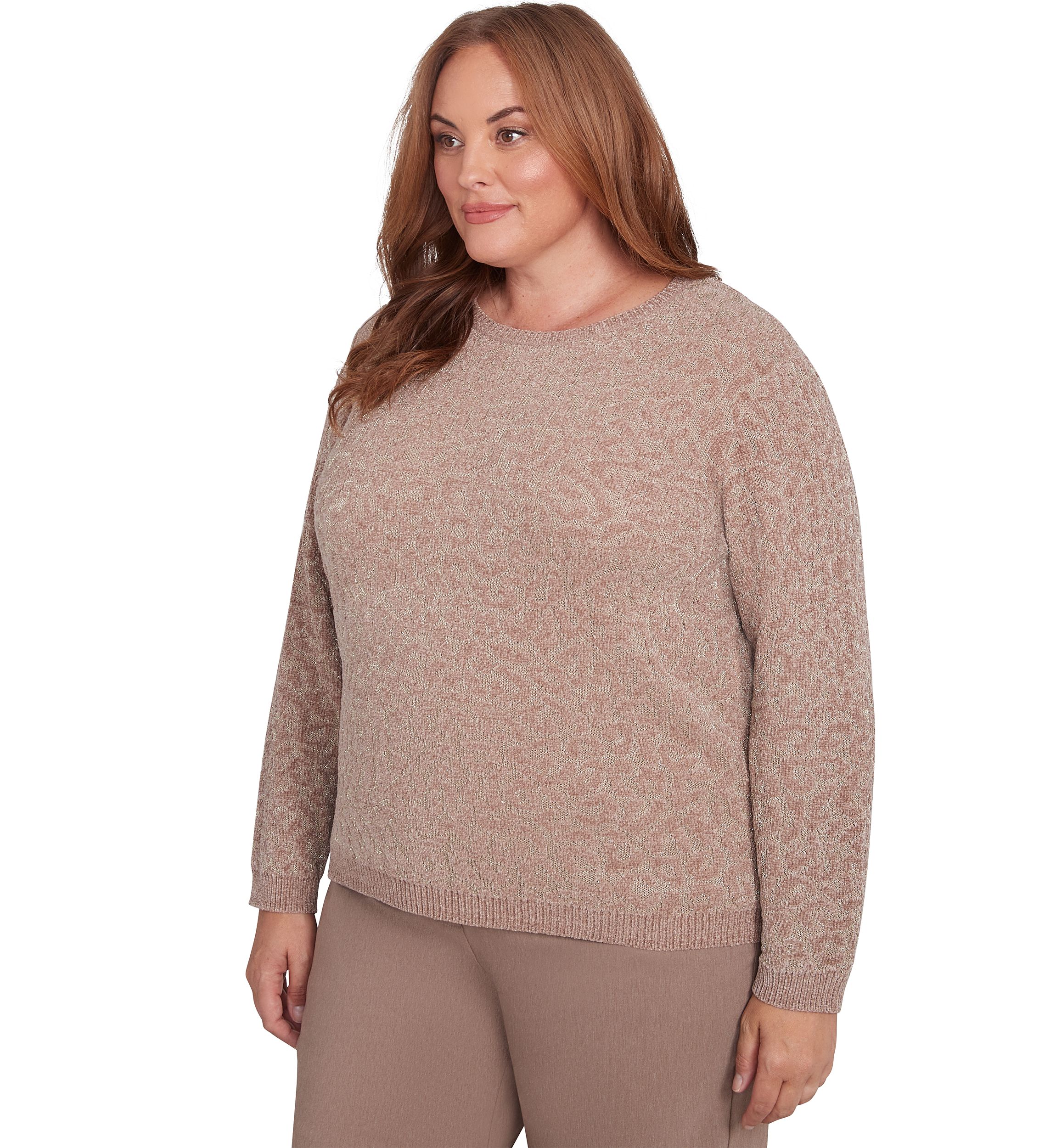 Plus Size Telluride Textured Metallic Chenille Sweater