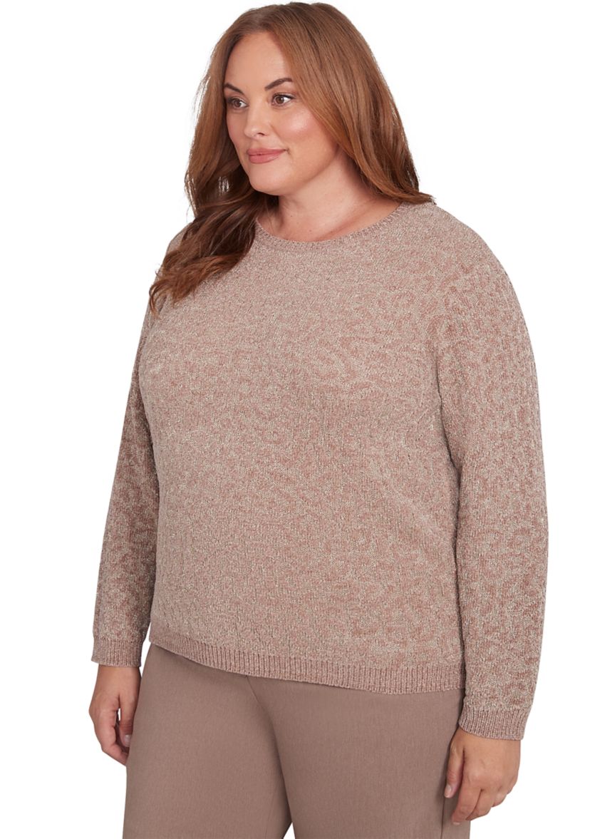Plus Size Telluride Textured Metallic Chenille Sweater