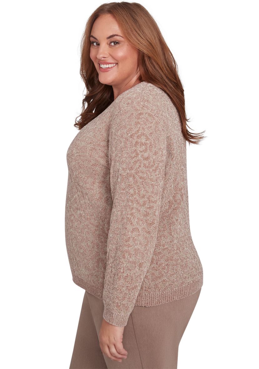 Plus Size Telluride Textured Metallic Chenille Sweater